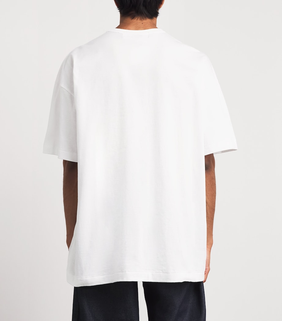 Comme Des Garçons Mens Cotton Oversized Double Heart T-Shirt White/black Image 5