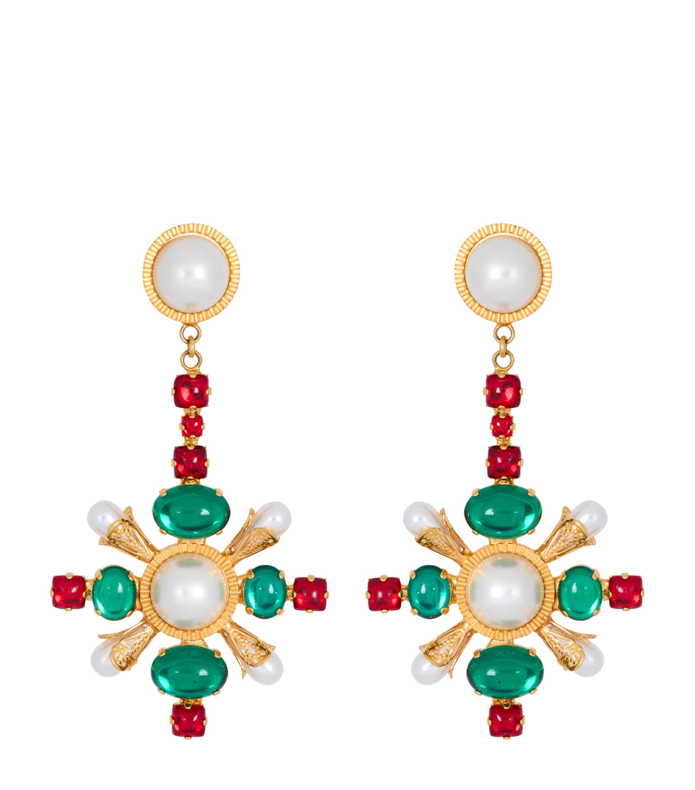 Balmain Baroque Pendant Earrings In Gold