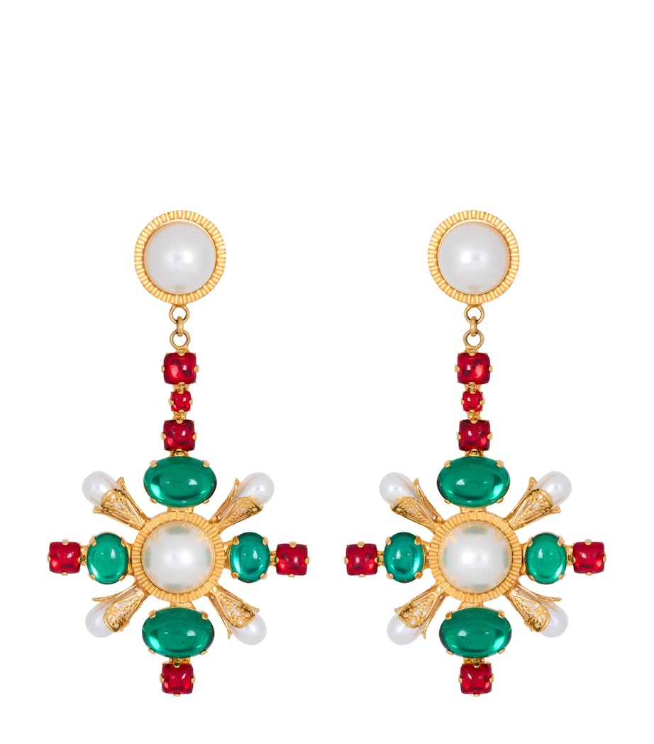 Baroque Pendant Earrings AQ6 ROUGE/ BLANC Image 1