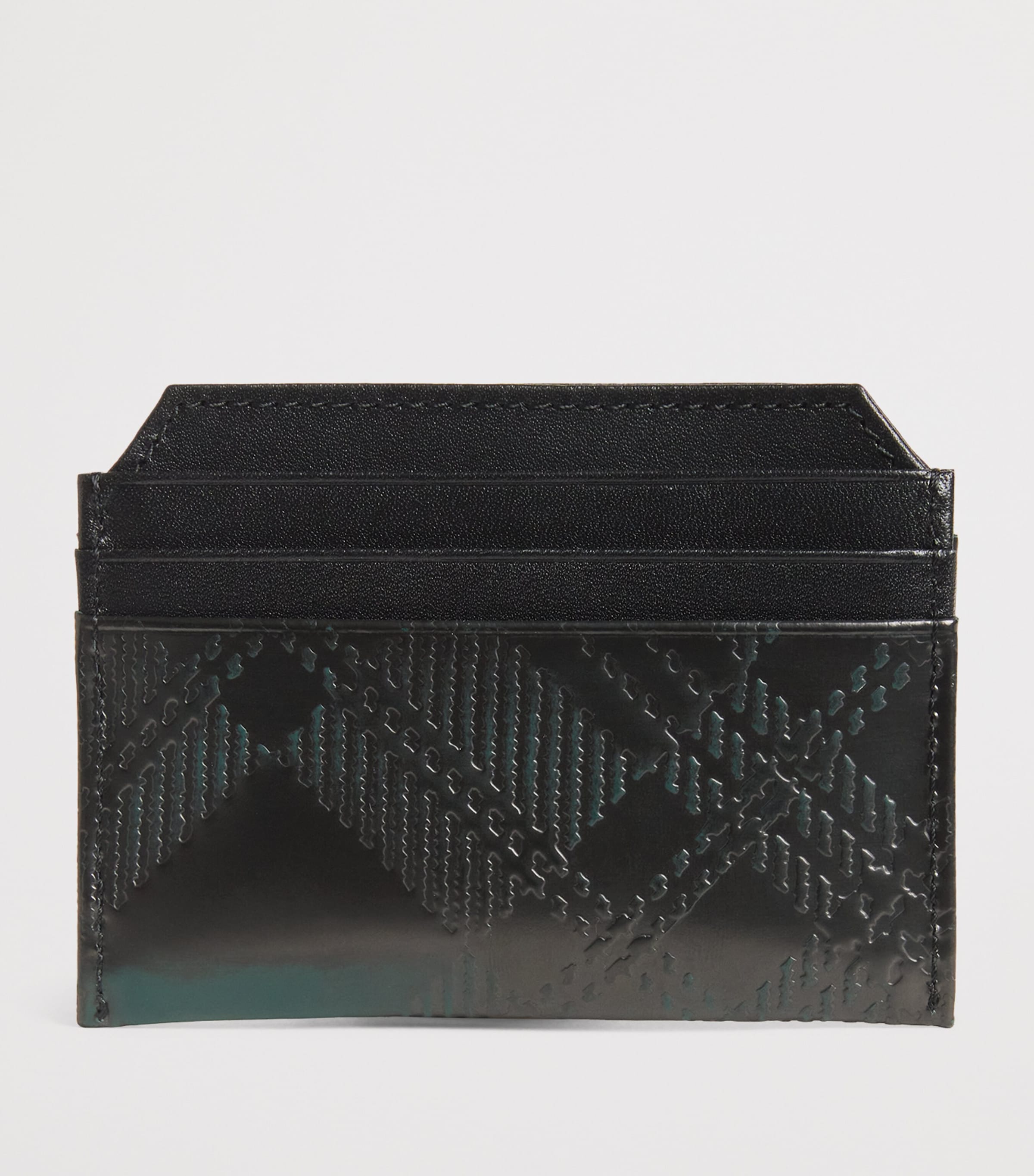 Vivienne Westwood Leather Embossed Check Card Holder Dark Green Image 2