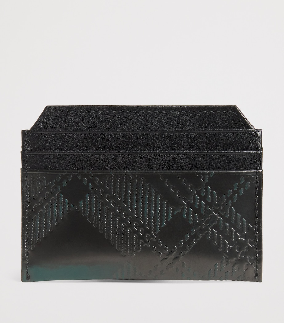Vivienne Westwood Leather Embossed Check Card Holder Dark Green Image 2