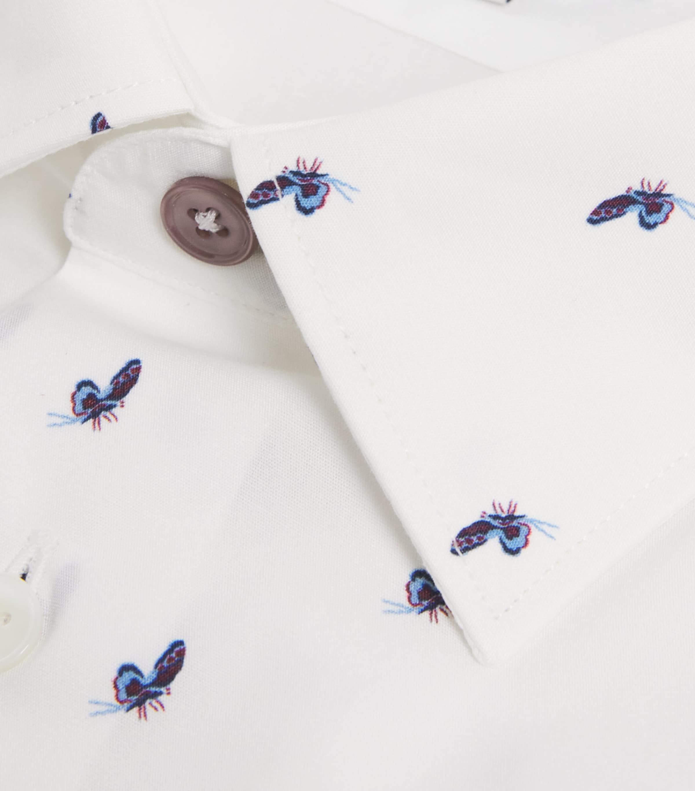 Butterfly Print Tailored-Fit Shirt 01_WHITE Image 5