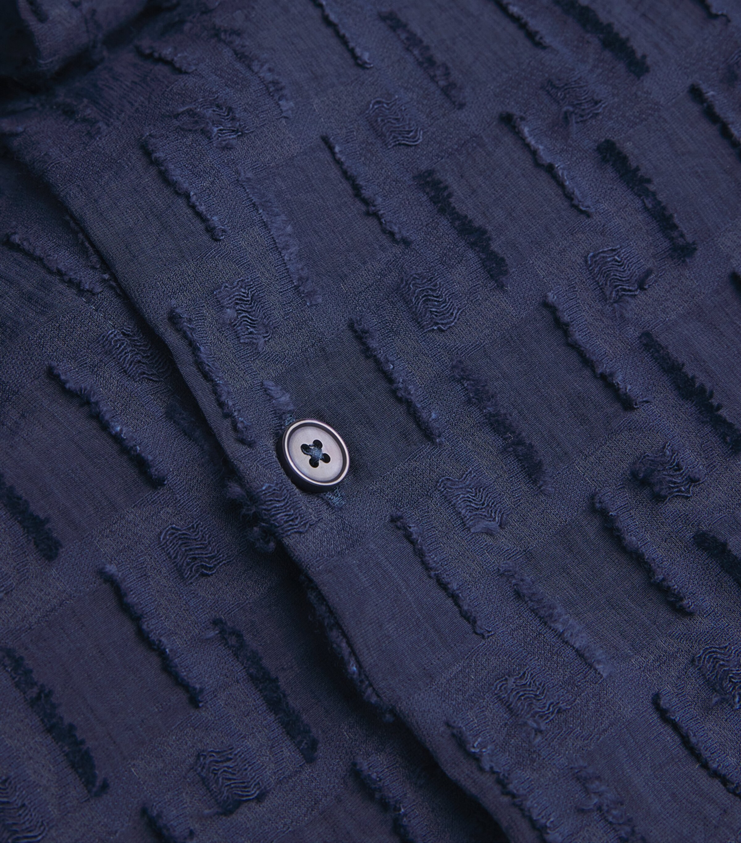 NN.07 Mens Flocked Freddy Shirt Navy Blue Image 5