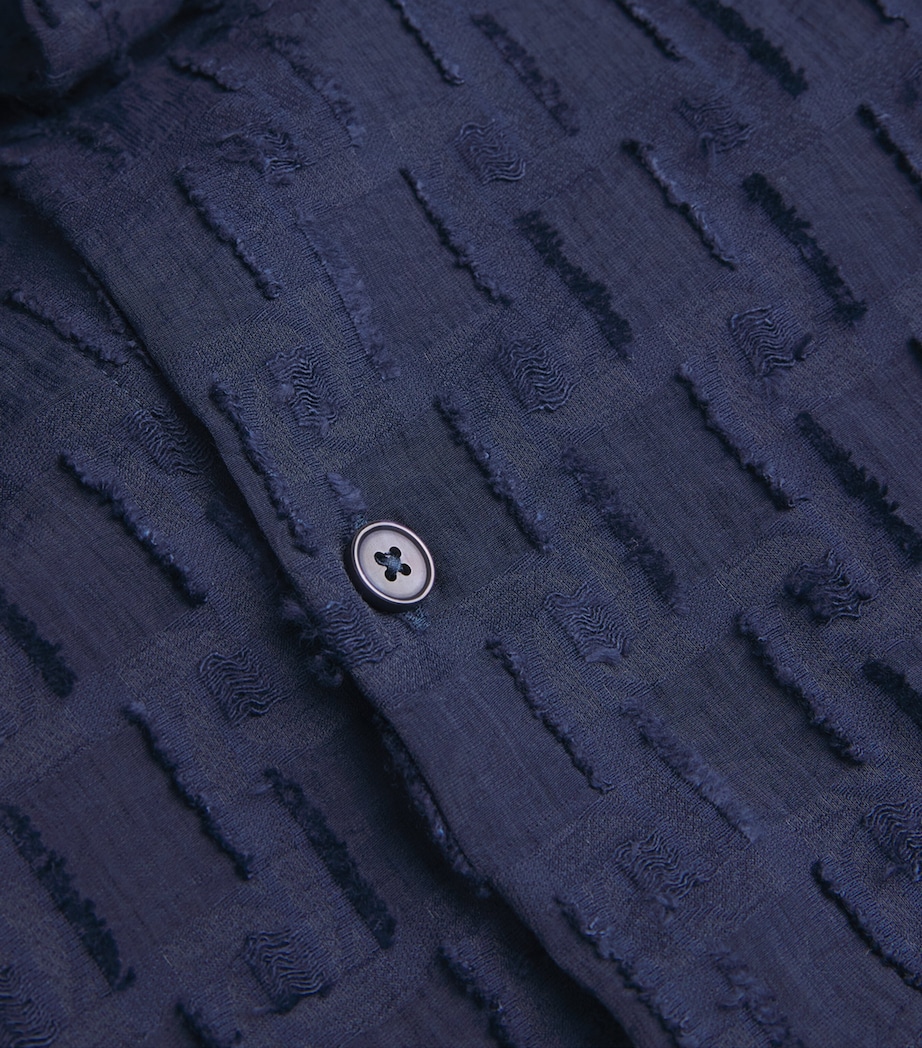 NN.07 Mens Flocked Freddy Shirt Navy Blue Image 5