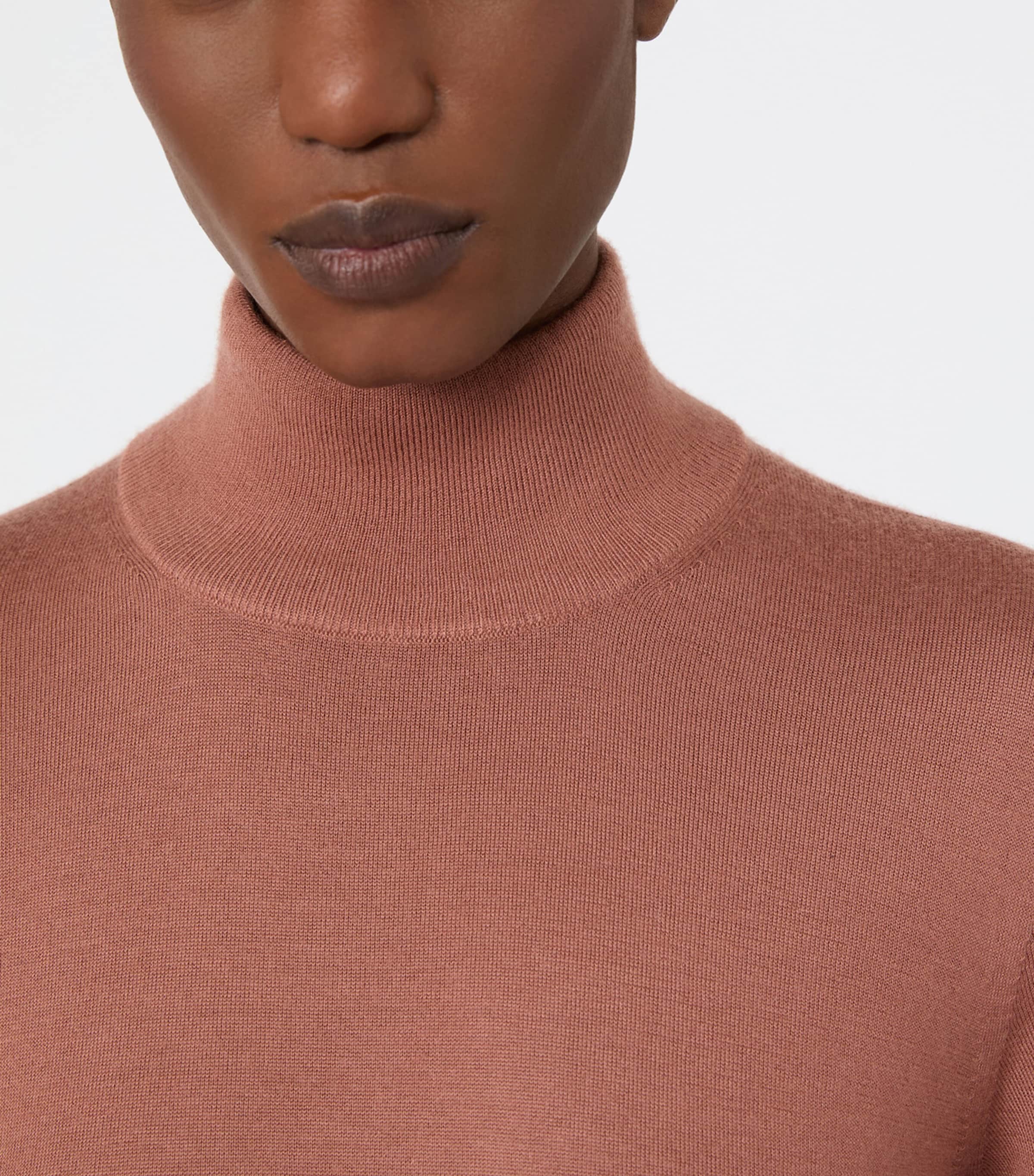 Max Mara Womens Cashmere Rollneck Sweater Terra Cotta Image 5