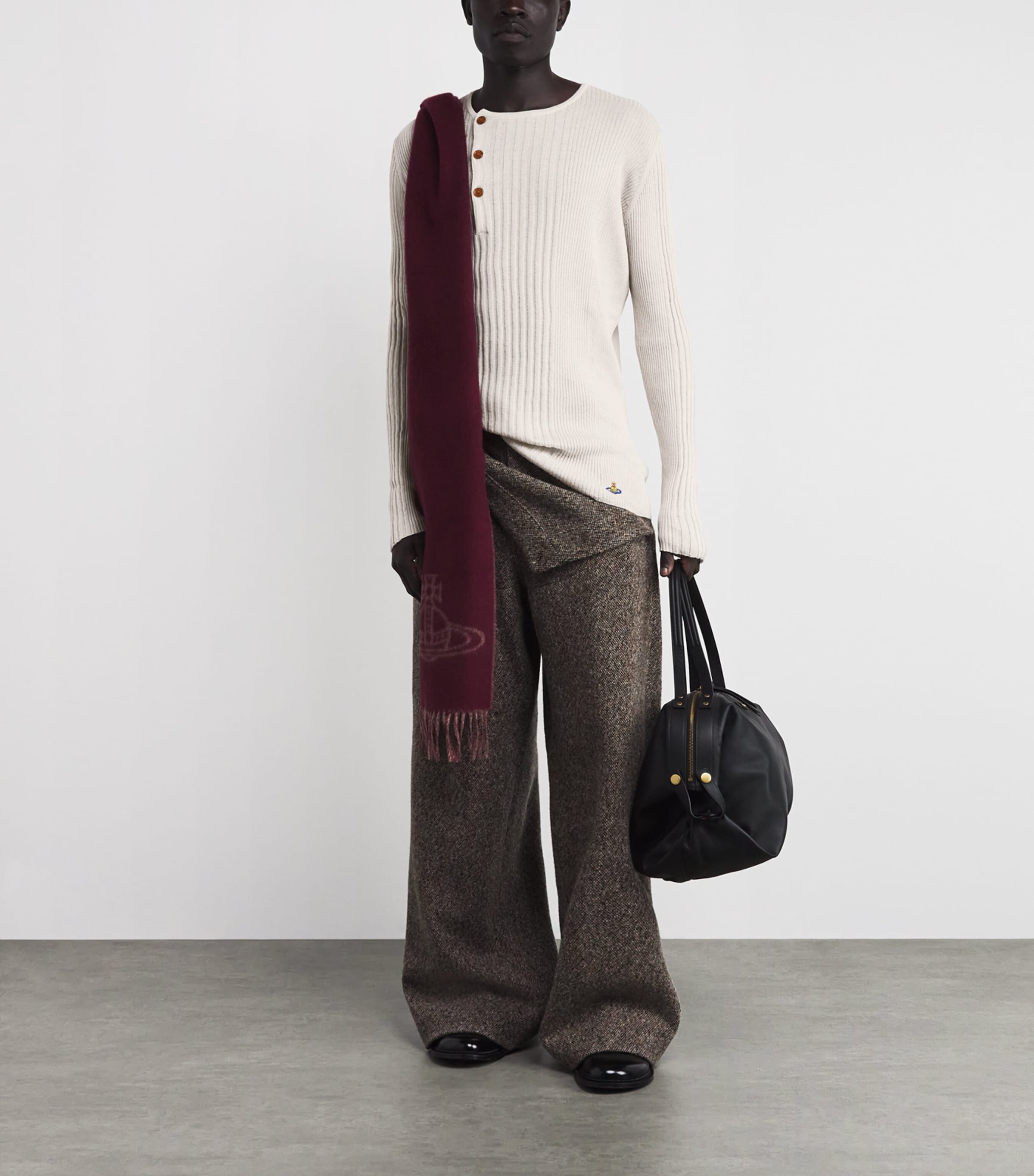 Cotton-Cashmere Tegan Henley Shirt A402 DUSTY WHITE Image 2