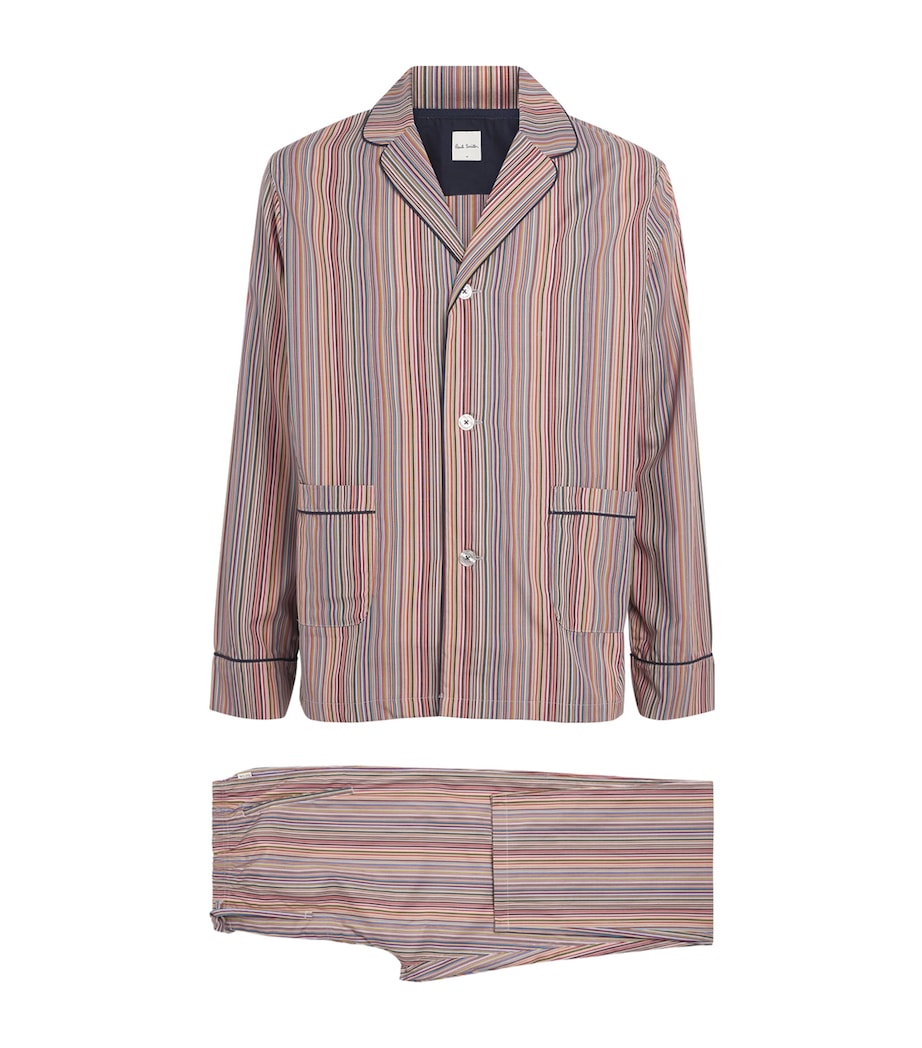 Cotton Signature Stripe Pyjama Set MULTICOLOUR Image 1