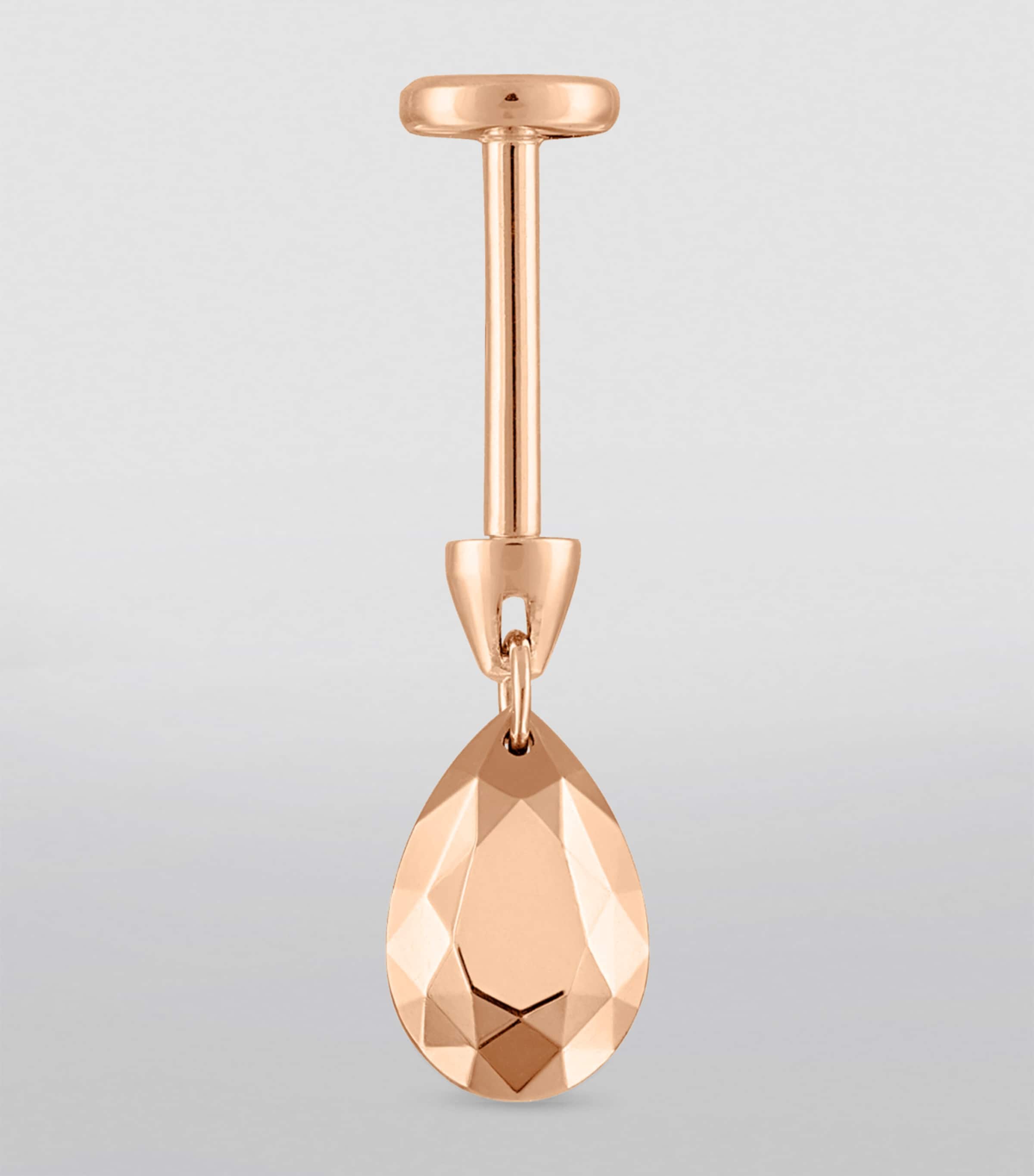Faceted Pear Threaded Charm Earring (6.5mm) ROSE GOLD Image 3
