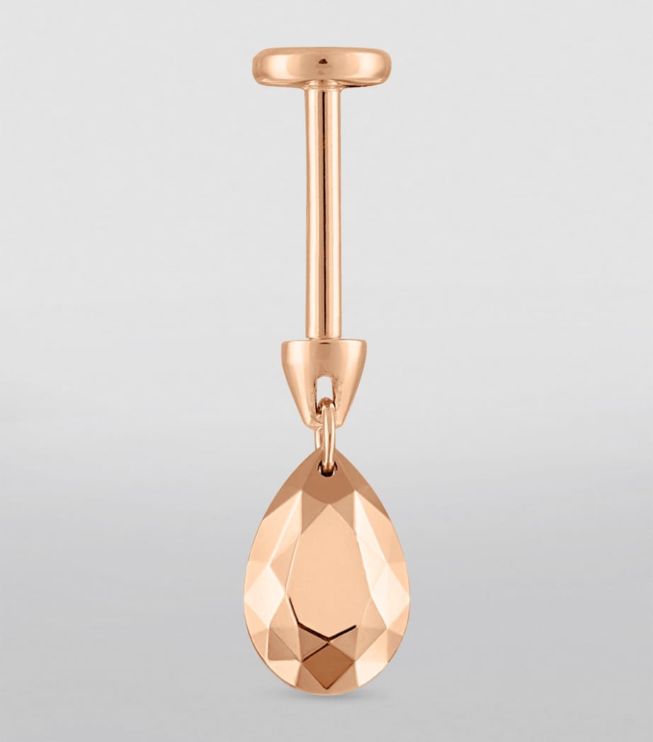 Faceted Pear Threaded Charm Earring (6.5mm) ROSE GOLD Image 3