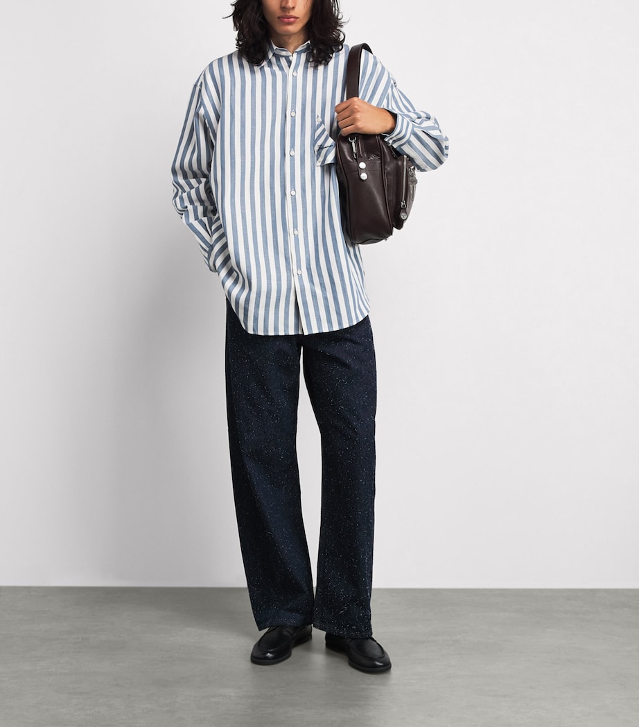 Jacquemus Mens Cotton-Linen Voilier Shirt Jcqrd Strp Blu O Image 2