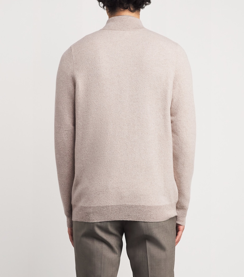 Cashmere Quarter-Zip Temple Sweater TSE TOASTED SESAME Image 4