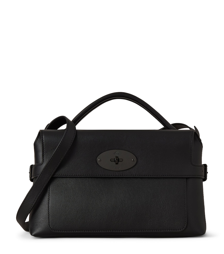 Mulberry Small Leather Stevie Top-Handle Bag Black Image 1