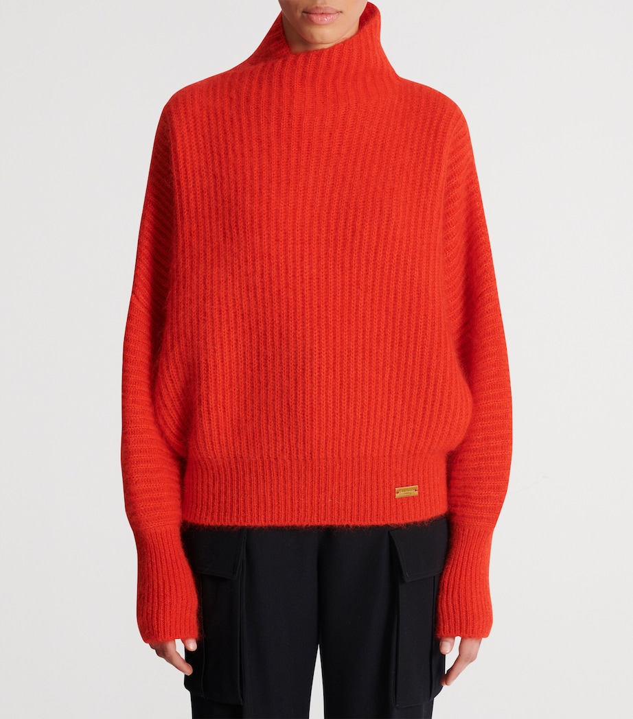 Mohair-Silk Rib-Knit Sweater 3CL ROUGE Image 5