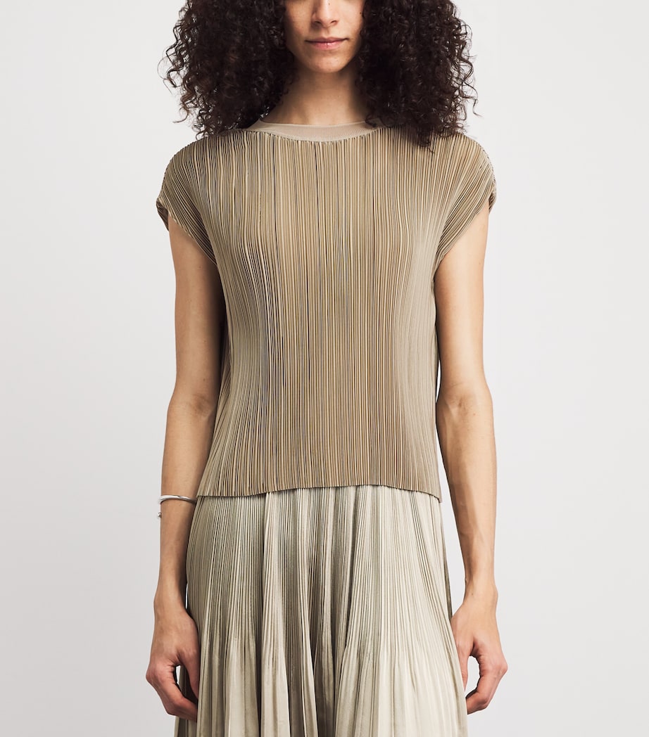 Joseph Womens Satin Pleated Cedre Top Powder Image 4