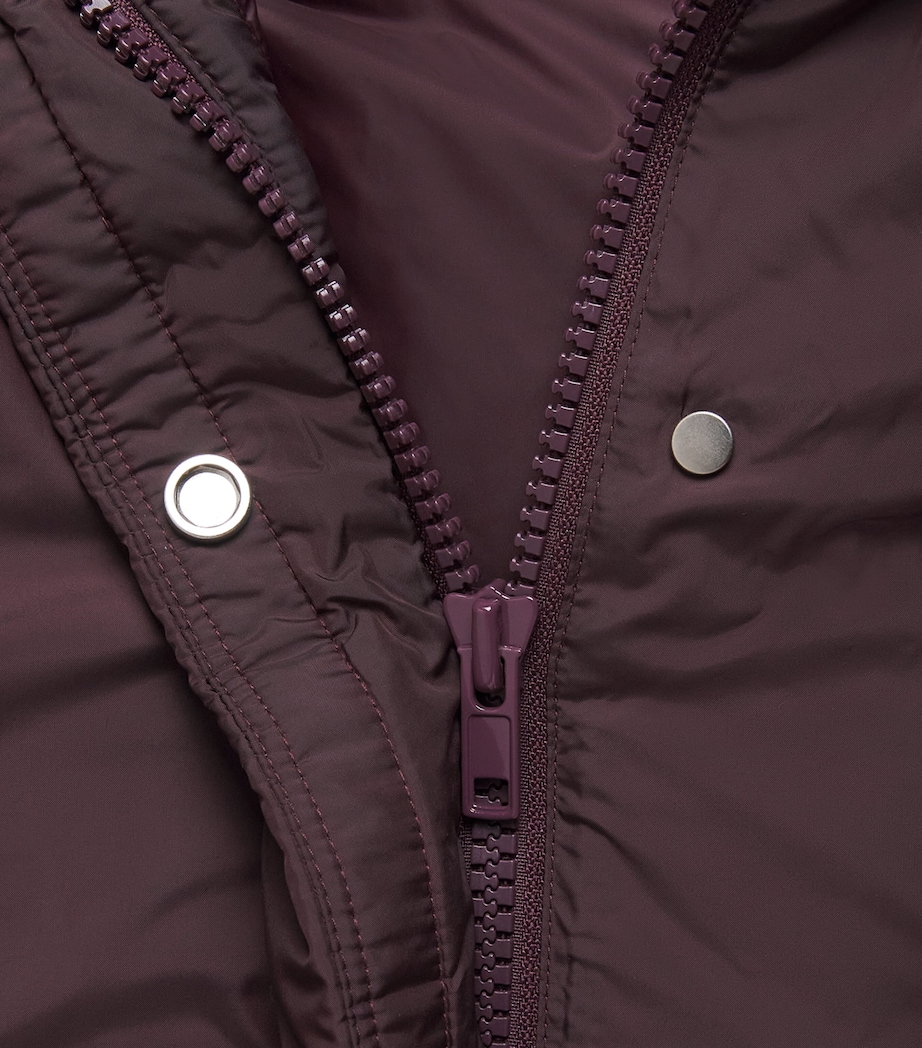 Polo Ralph Lauren Womens Down Cropped Puffer Jacket Dark Shadow Burgundy Image 6
