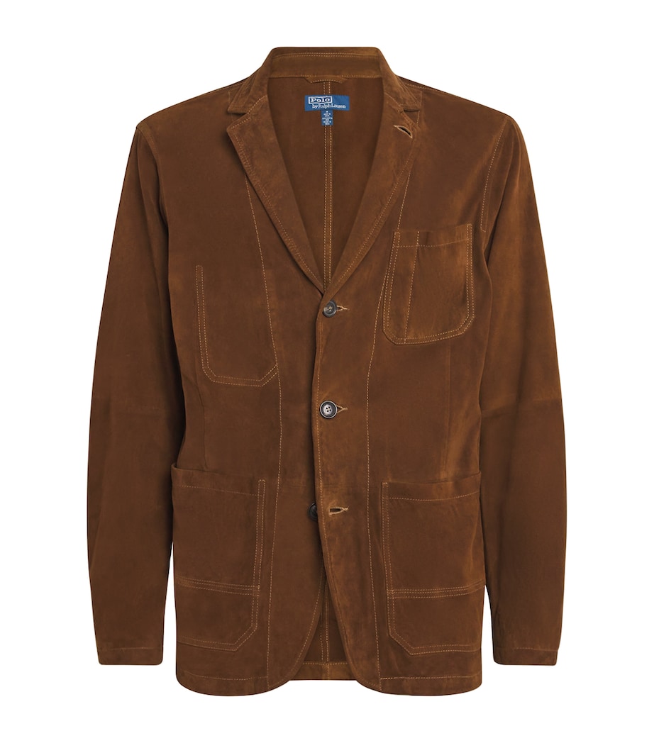 Suede Unstructured Blazer BROWN Image 1