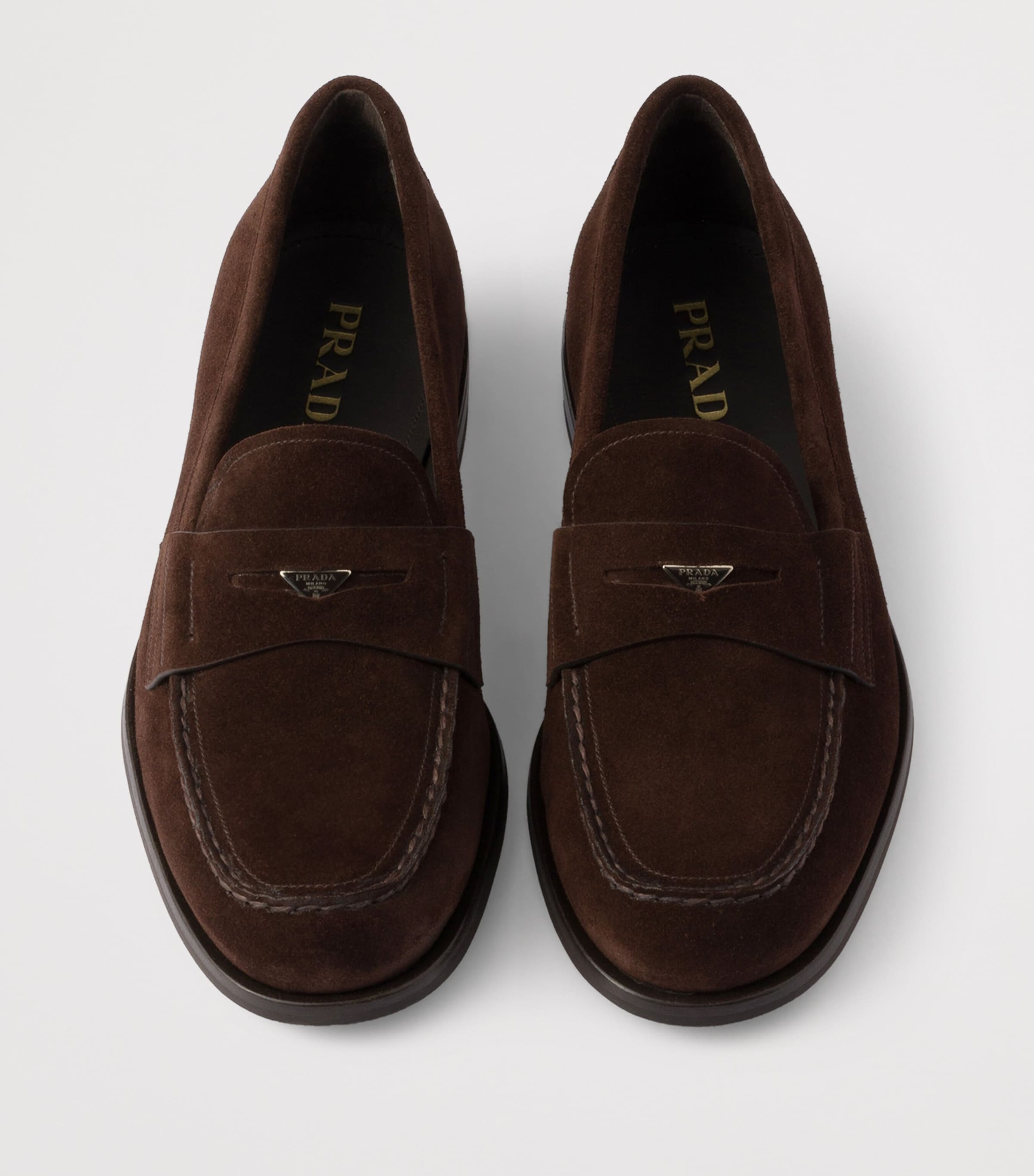 Suede Triangle Penny Loafers F0003 Image 4