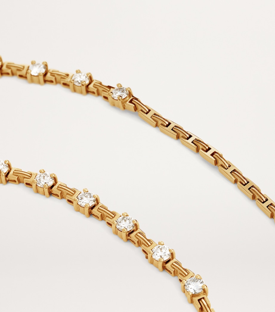 Yellow Gold and Diamond Pirouette Tennis Necklace YELLOW GOLD Image 5