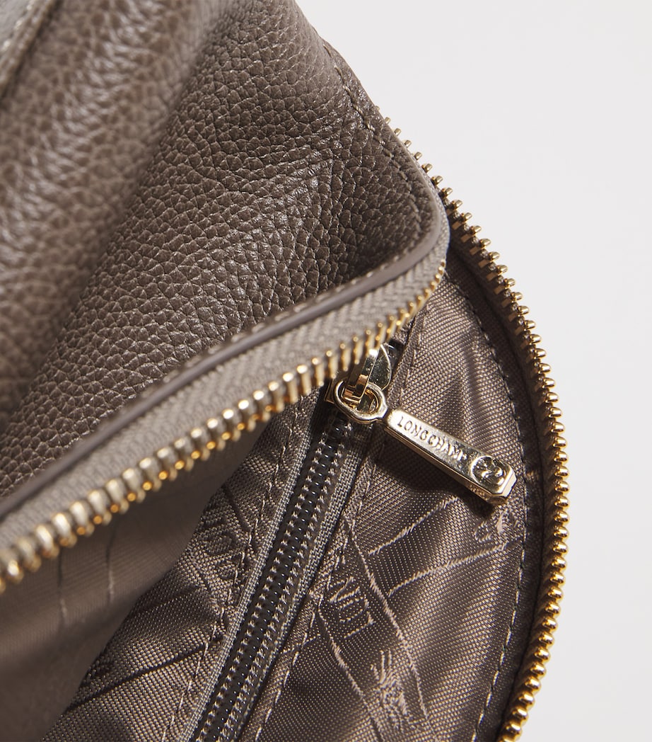 Longchamp Leather Le Foulonné Pouch Taupe Image 3
