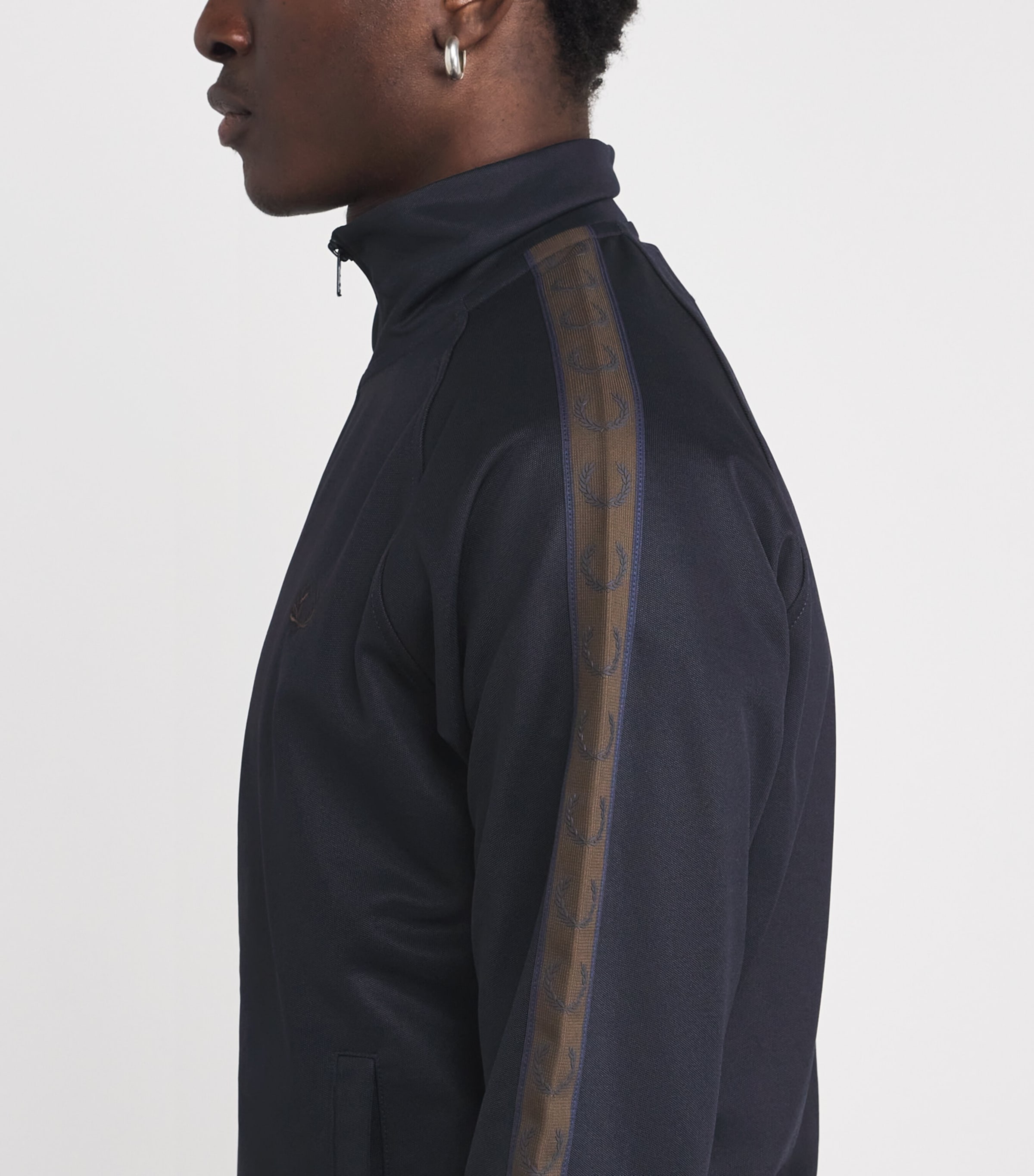 Contrast-Tape Track Jacket 40A NAVY/BURNTOBACCO Image 6