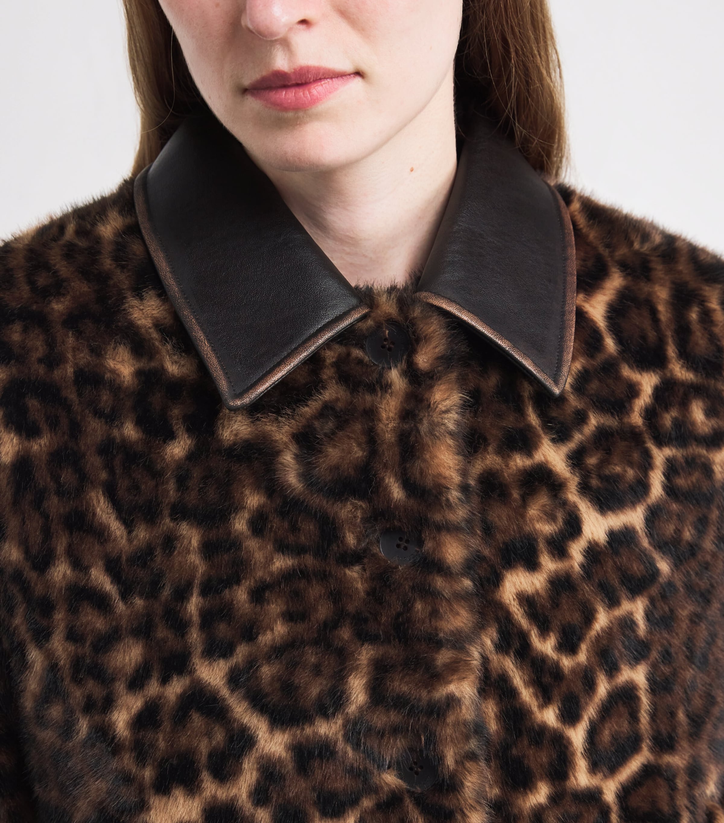 Faux Fur Leopard Bomber Jacket LEOPARD Image 6