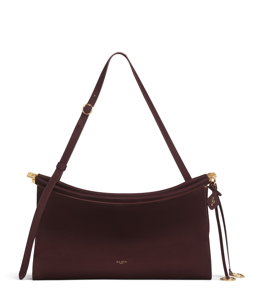 Alaïa Womens Leather Le Click Pocket 35 Shoulder Bag Bordeaux Image 1