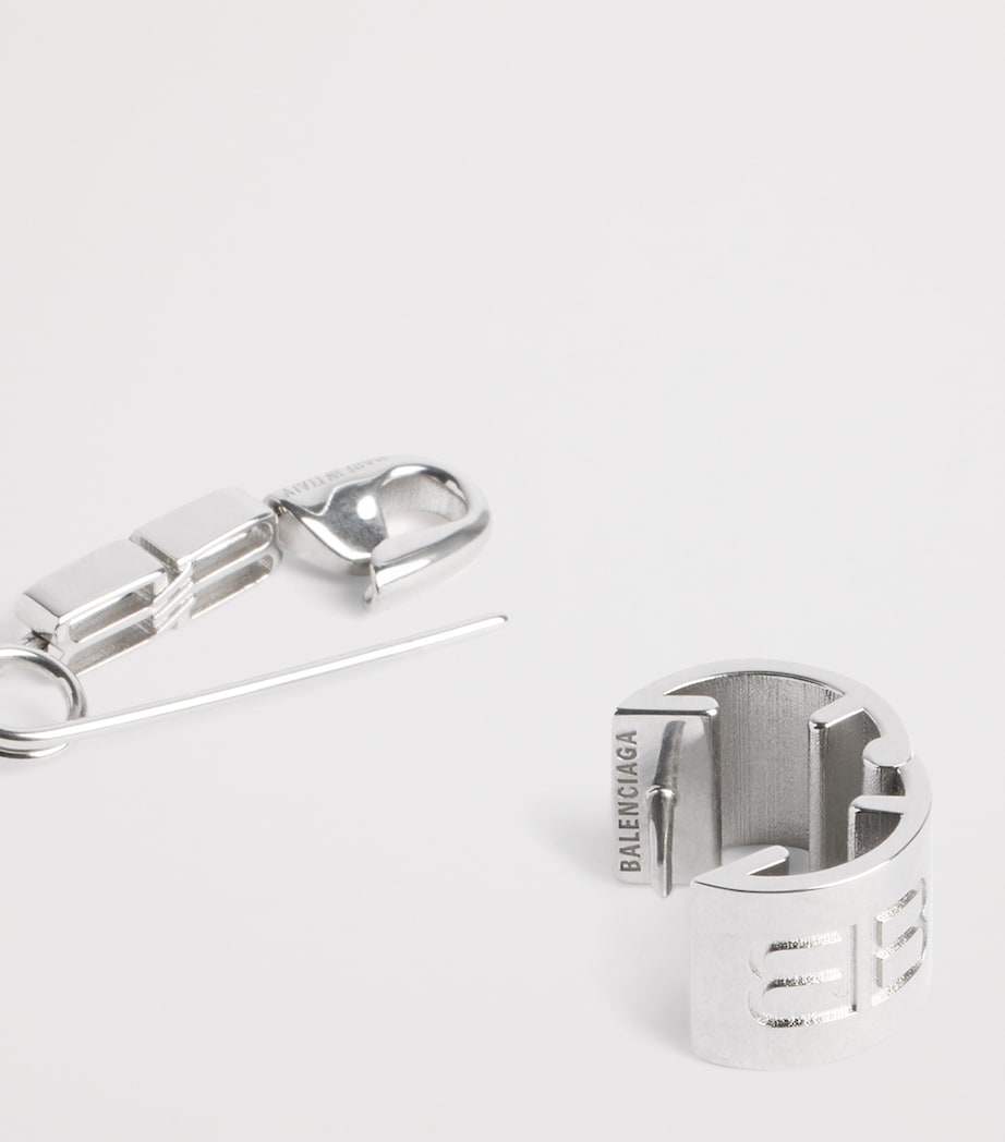 Balenciaga Asymmetric Safety Pin Earrings Image 3