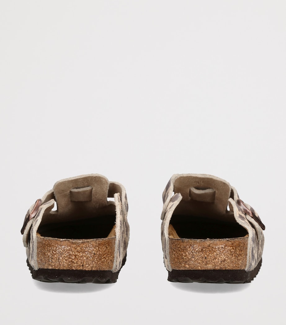 Birkenstock Suede Boston Clogs (Regular Fit) Cream Comb Image 4