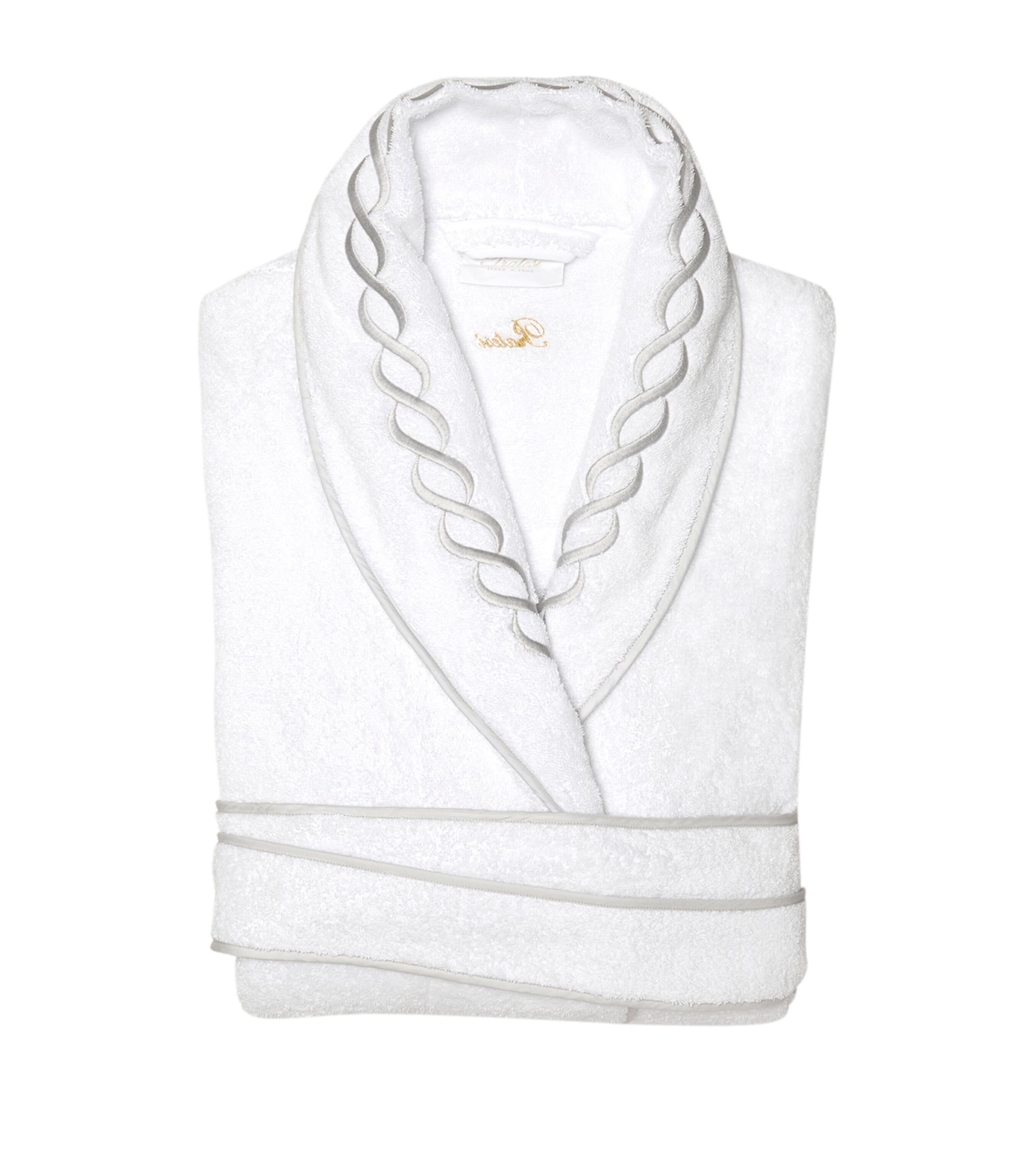Pratesi Cotton Treccia Bathrobe In Grey