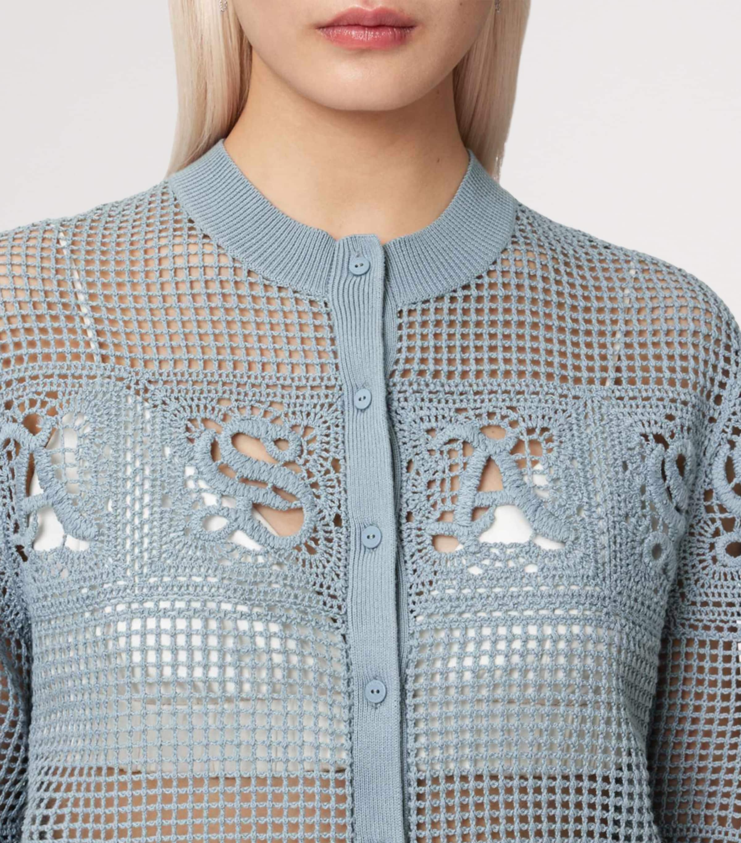 AllSaints Womens Organic Cotton Kyra Cardigan Quarry Blue Image 5