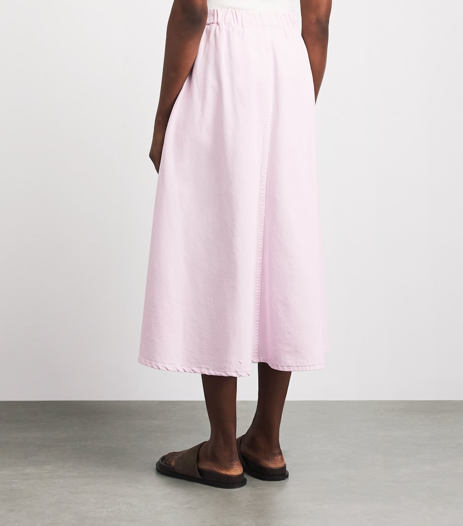 AGOLDE Womens x Maria McManus Midi Skirt Stne Wsh Powder Pnk Image 5