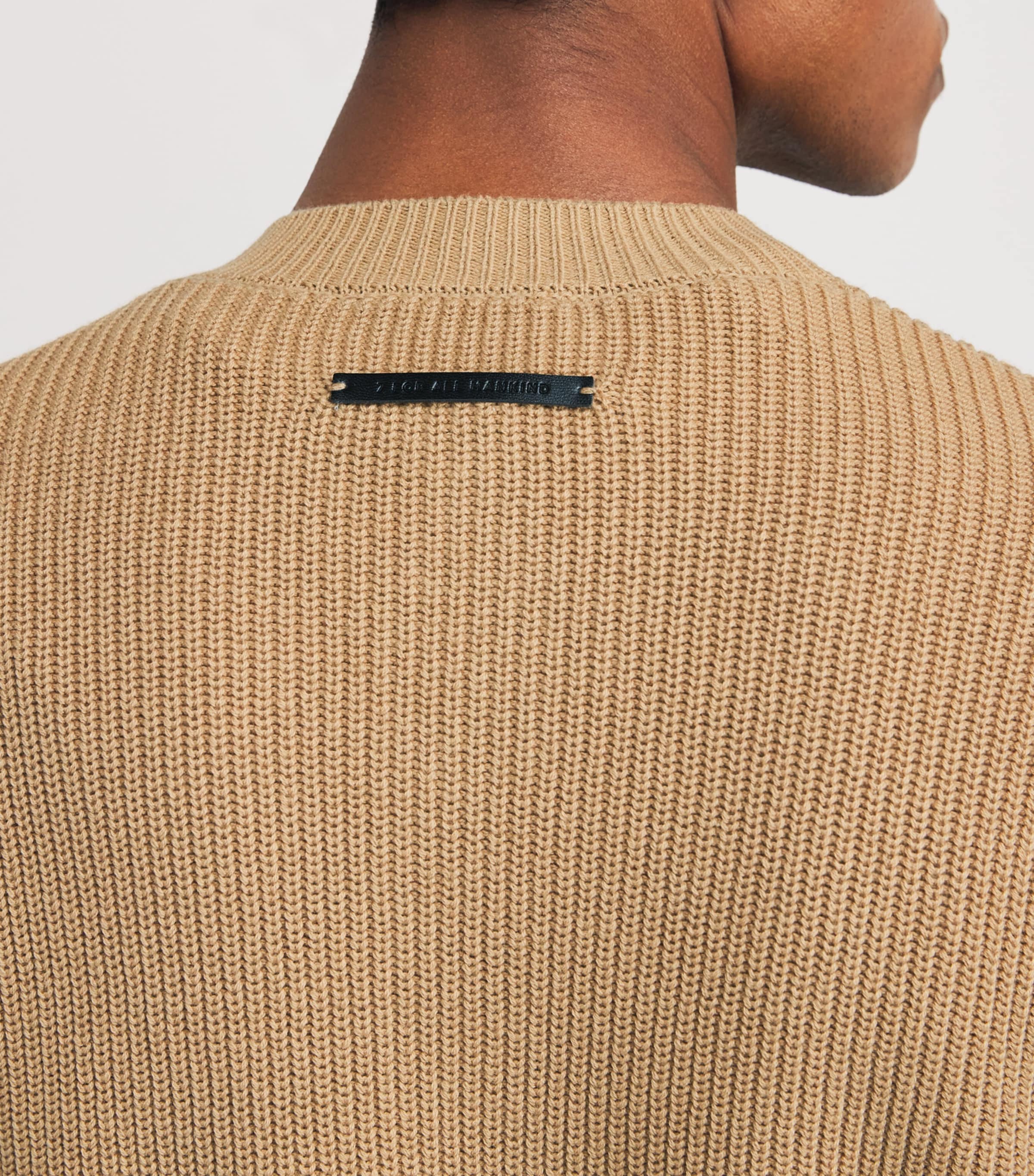 Cotton Henley Sweatshirt BEIGE Image 6