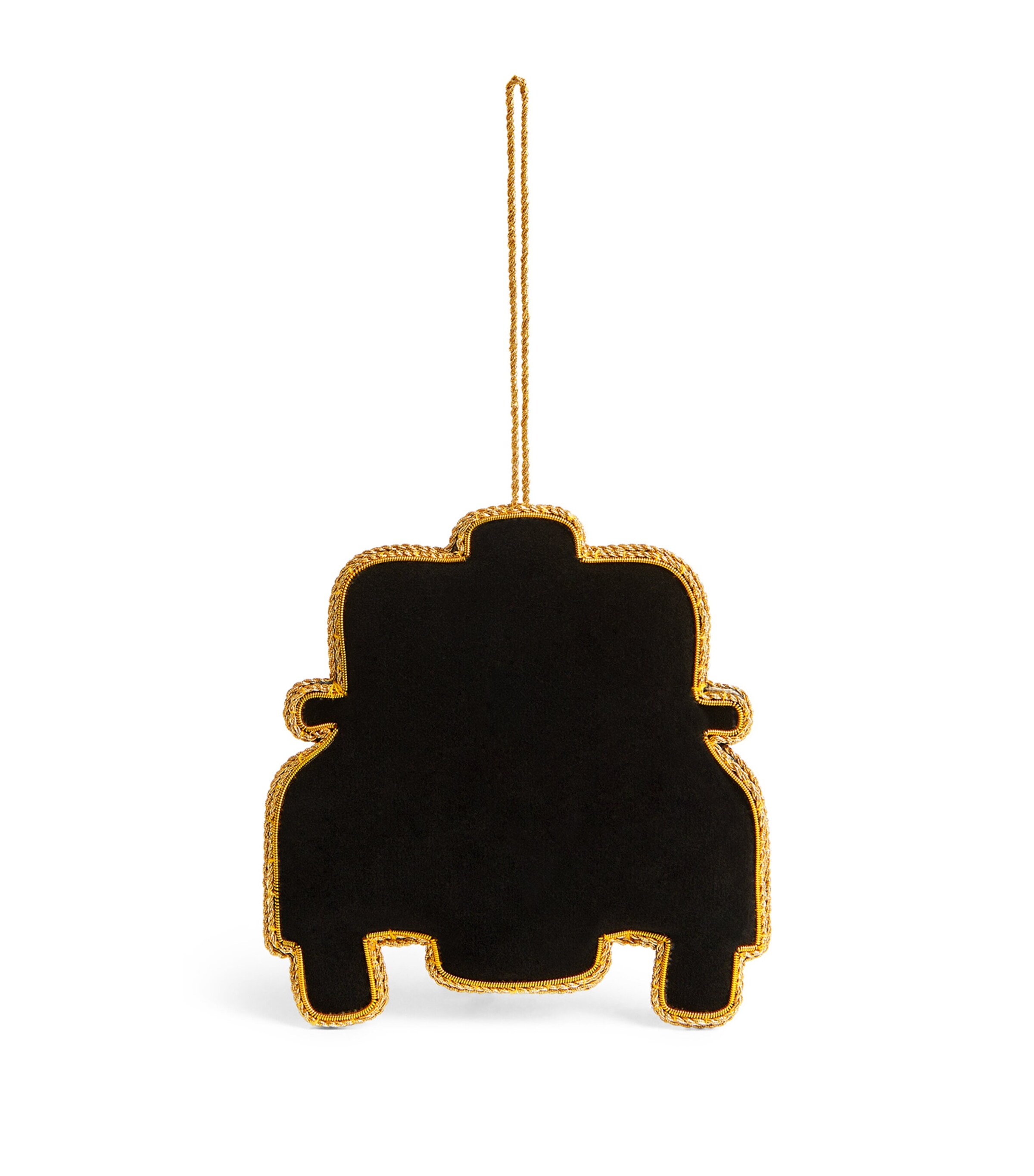 Beaded London Taxi Tree Decoration BLK/GOLD Image 3