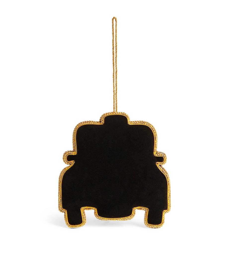 Beaded London Taxi Tree Decoration BLK/GOLD Image 3