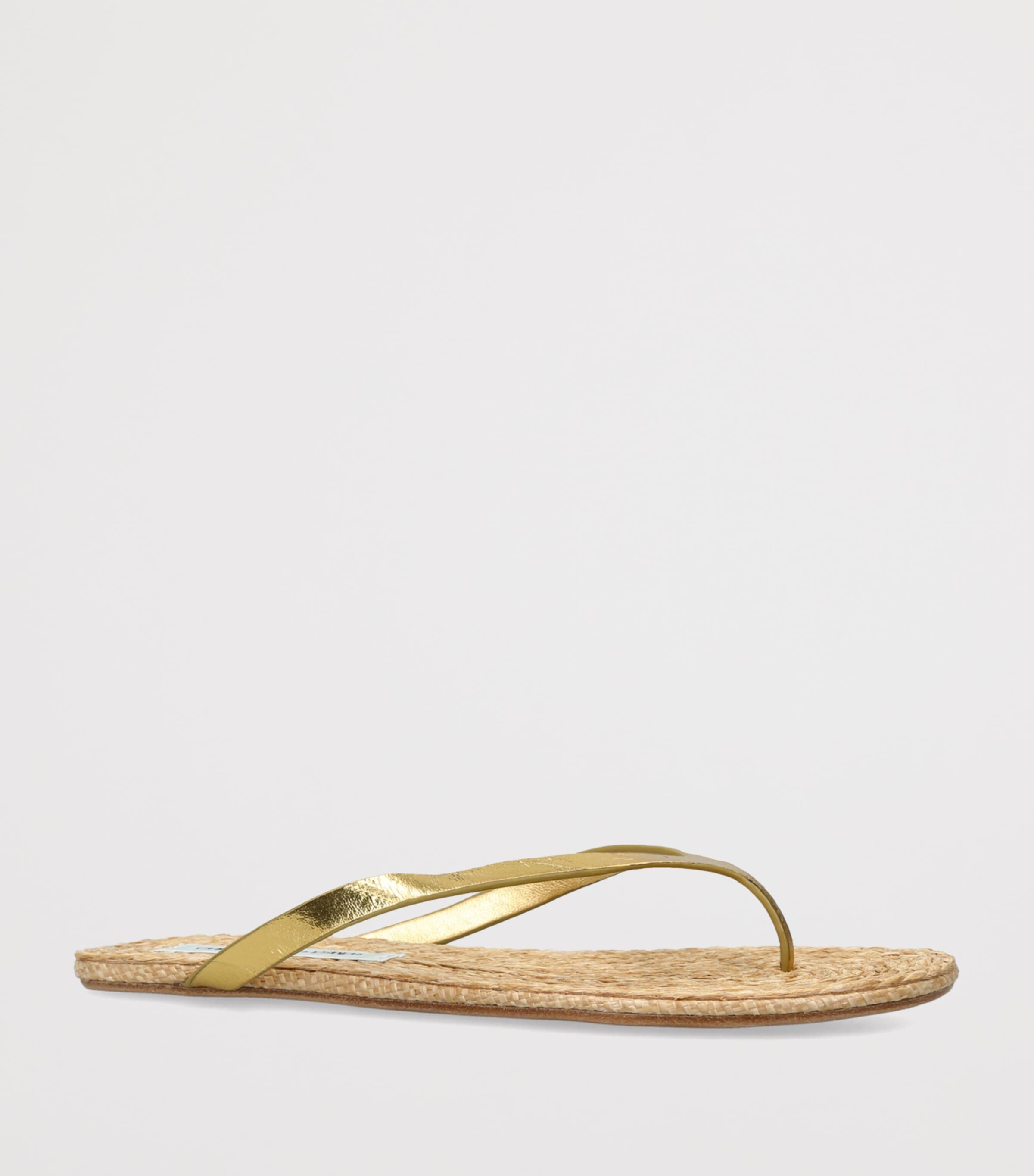 Christopher Esber Raffia Palma Flip Flops Gold Comb Image 2