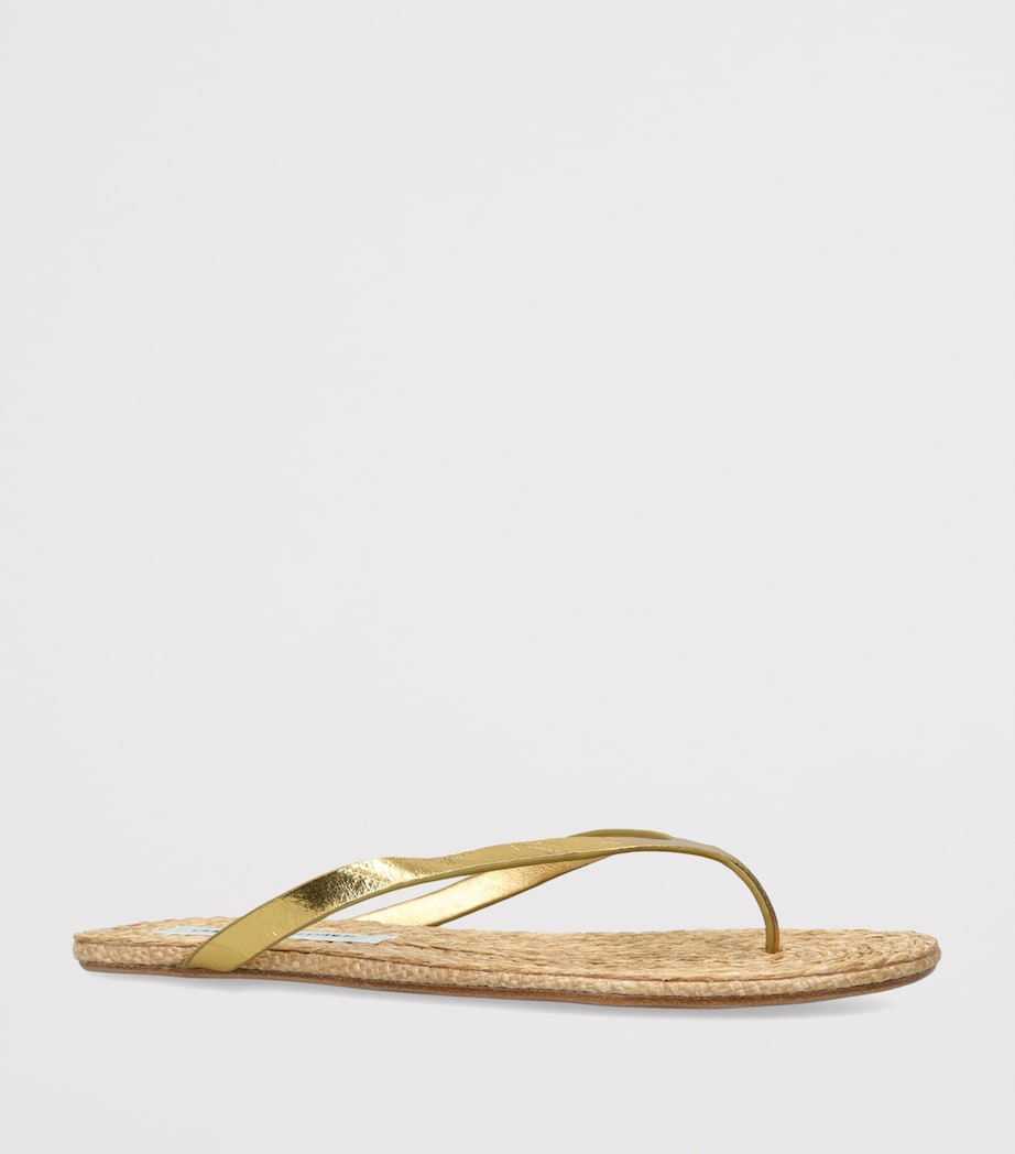 Christopher Esber Raffia Palma Flip Flops Gold Comb Image 2