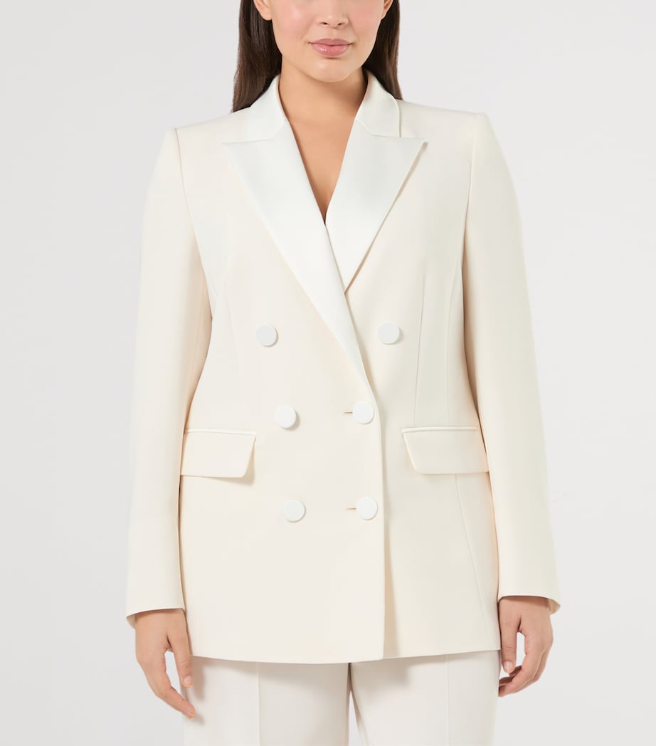 Marina Rinaldi Womens Double-Breasted Blazer Ivory Image 3