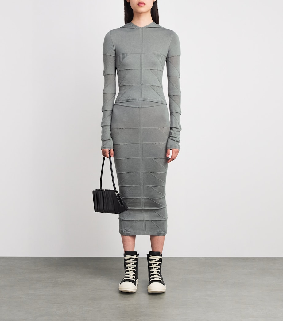 Virgin Wool Knitted Hoodie 06 WASHED INDIGO Image 2