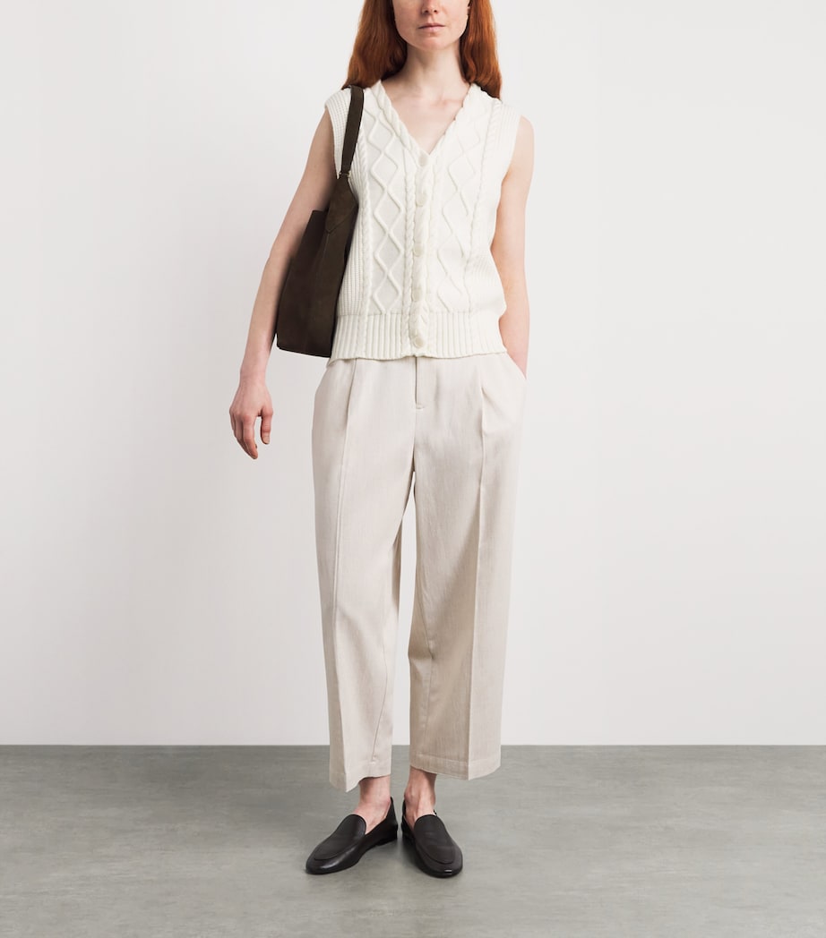 Varley Womens Cable-Knit Tatyana Vest Egret Image 2