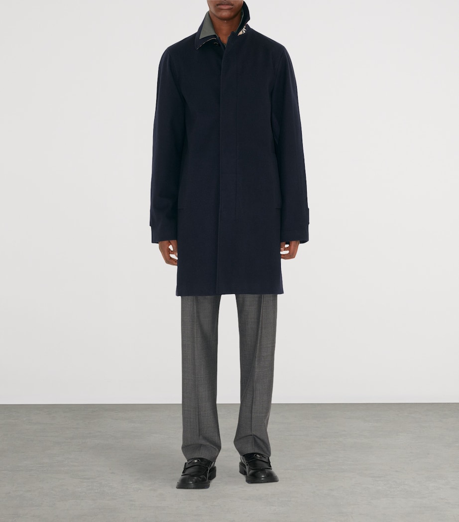 Burberry Mens Cashmere Mid-Length Car Coat Navy Image 2