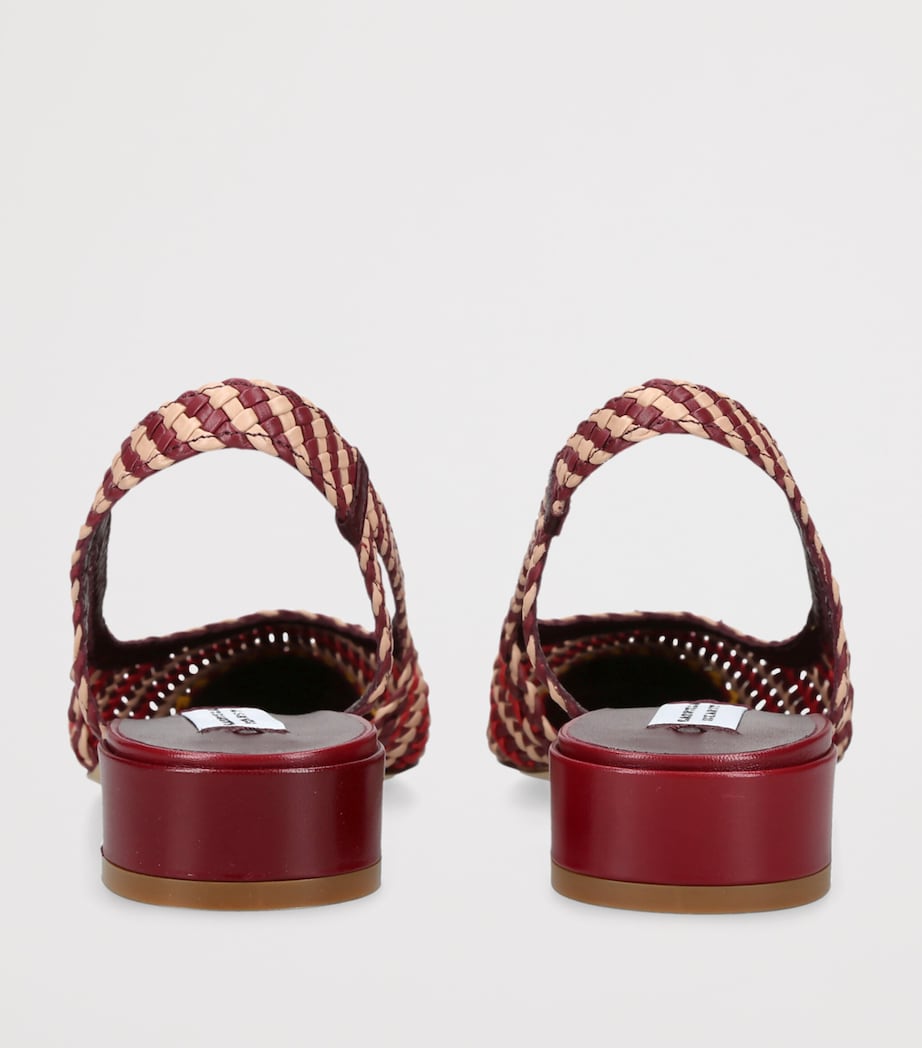 Gabriela Hearst Braided Leather Perro Slingback Pumps Fushia Cmb Image 2