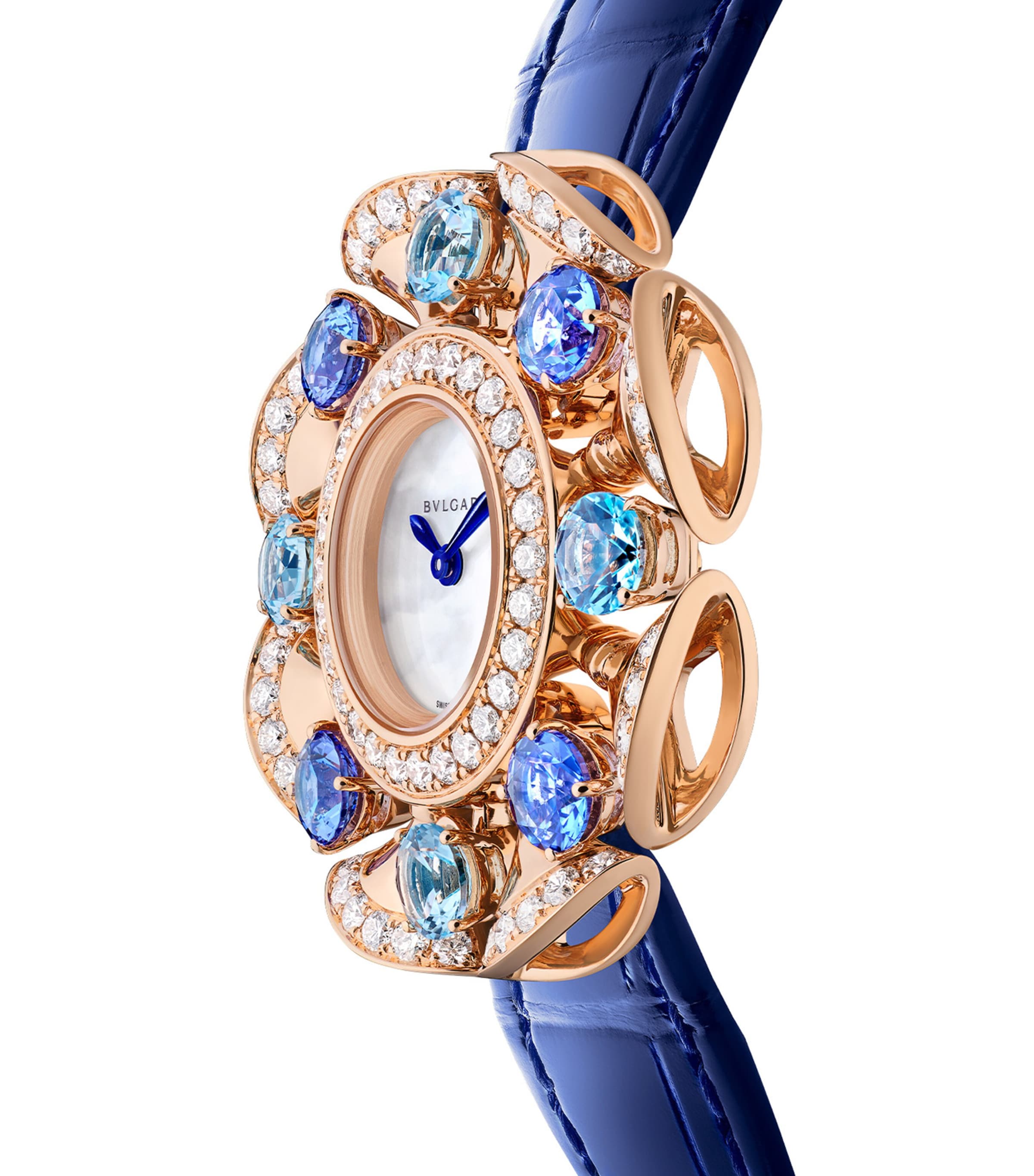 Rose Gold, Diamond, Topaz and Tanzanite Divas' Dream Watch 33mm MOTHER OF PEARL Image 6