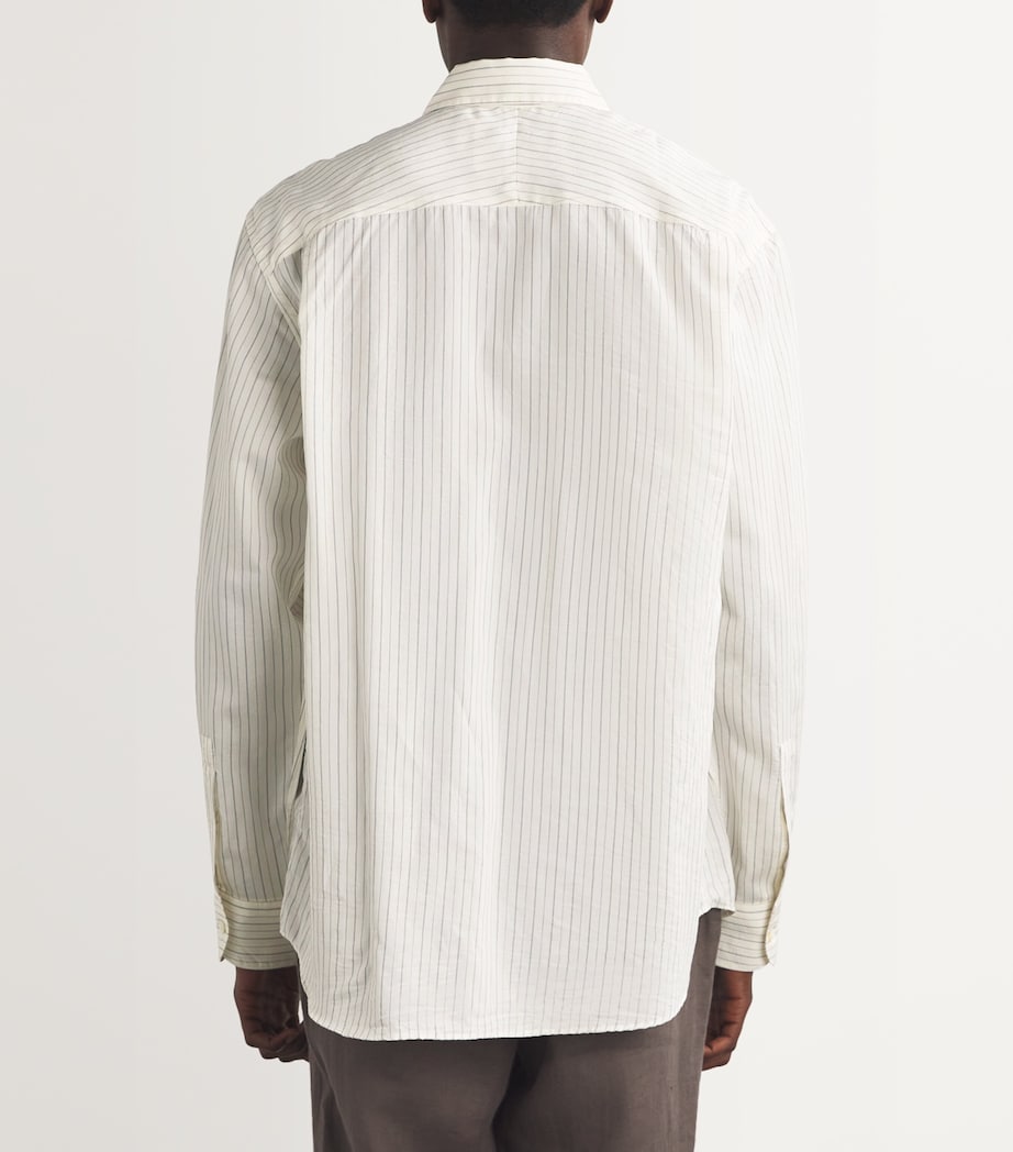 Silk-Cotton View Shirt ECRU/BLACK Image 4