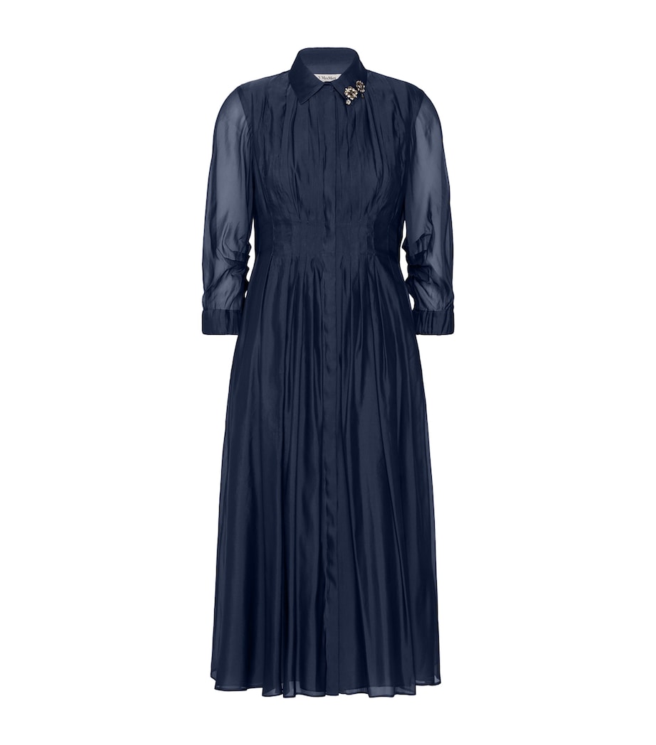 Max Mara Womens Silk-Blend Midi Shirt Dress Ultramarine Image 1