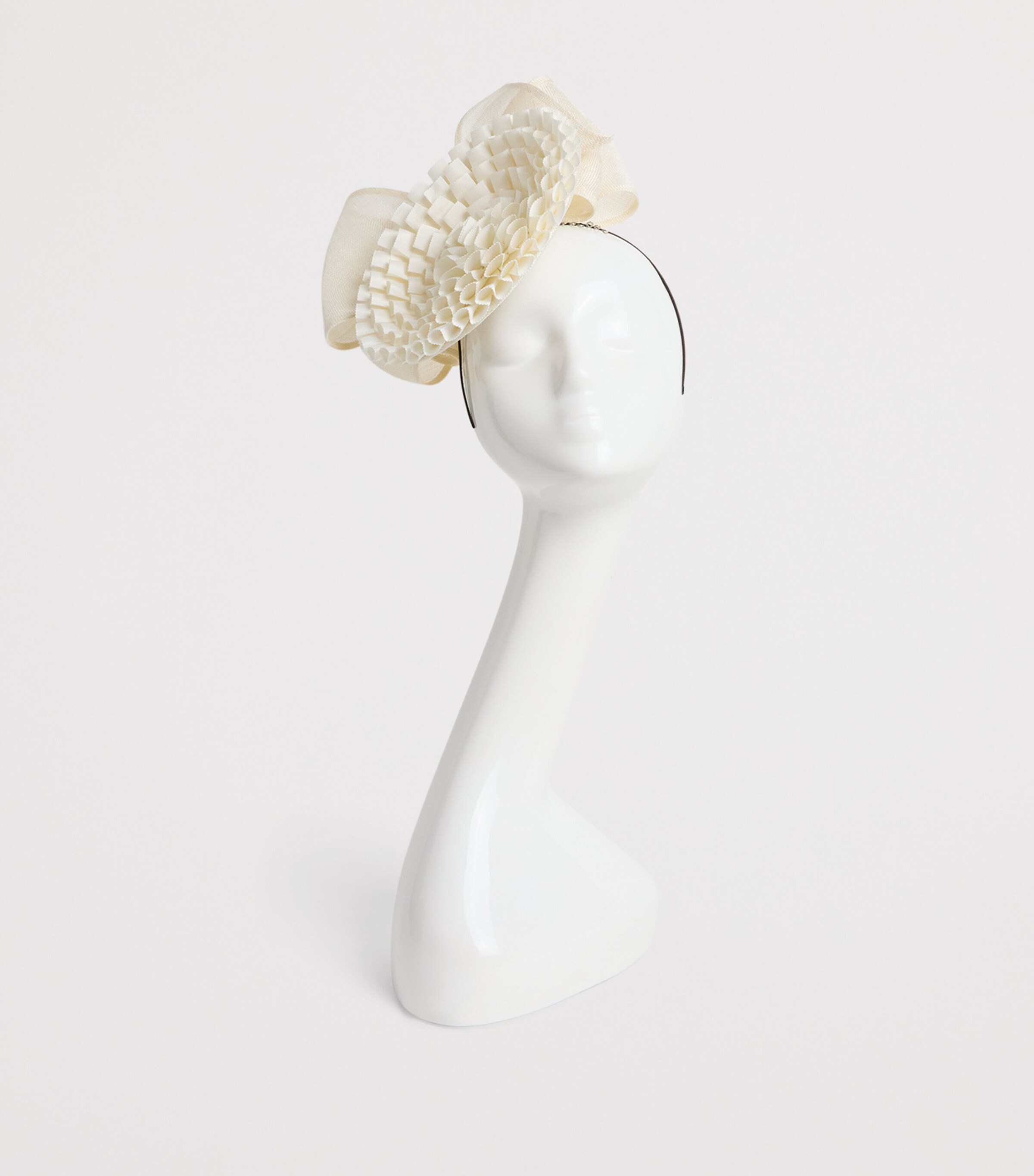 Disc Ribbon Fascinator IVORY Image 2