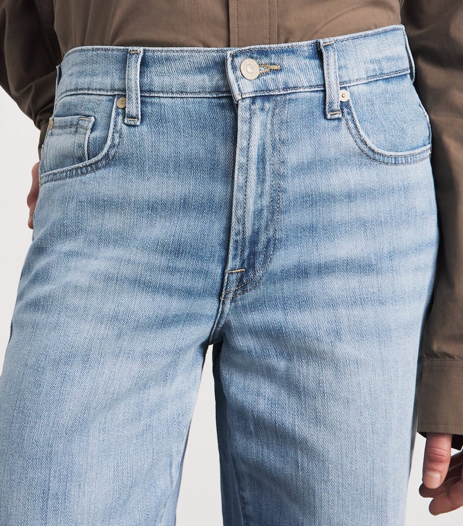7 For All Mankind Womens Stovepipe Straight Jeans Chill Wave Image 3