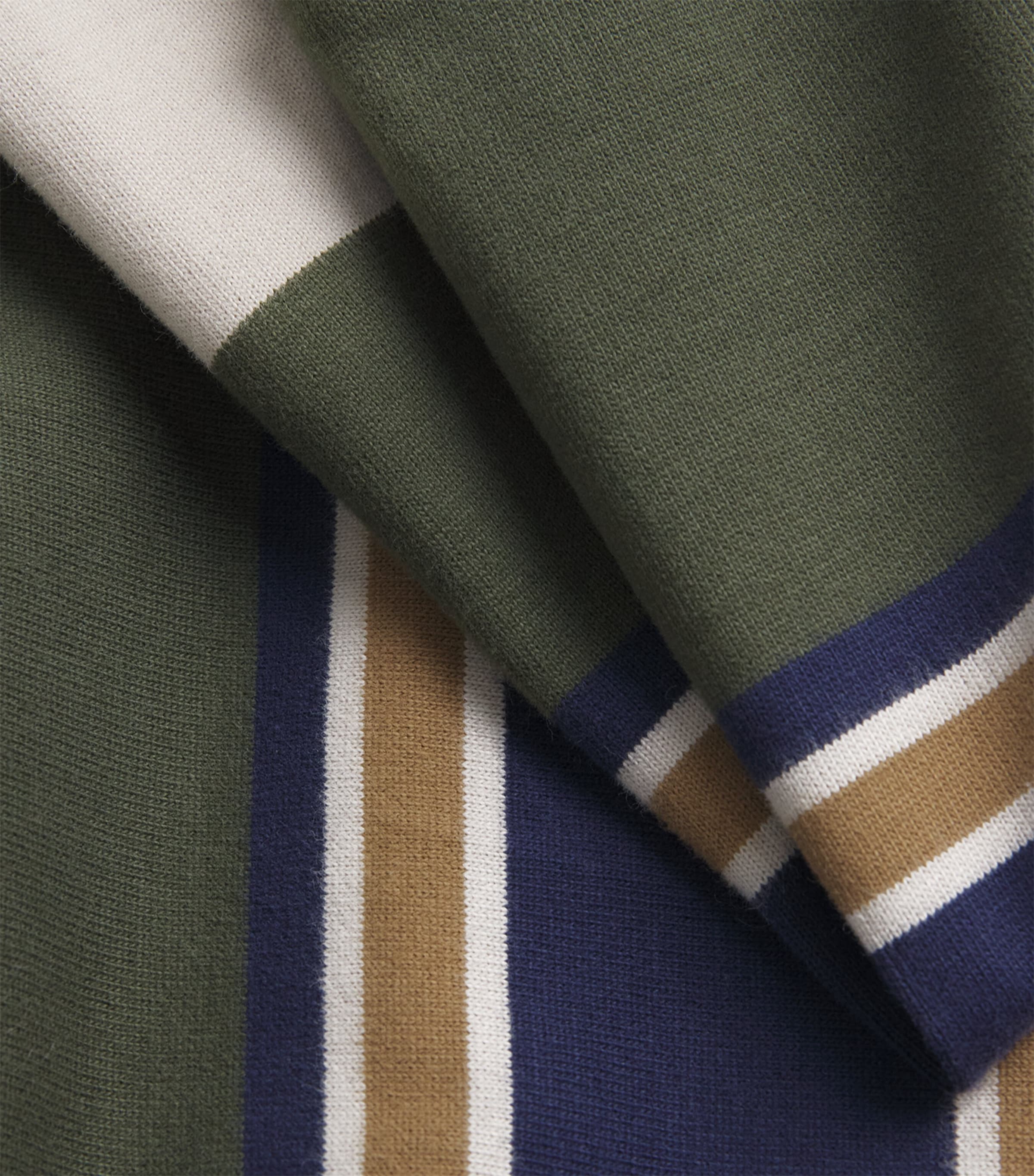 Cotton Stripe Rugby Shirt GRNRS Image 5