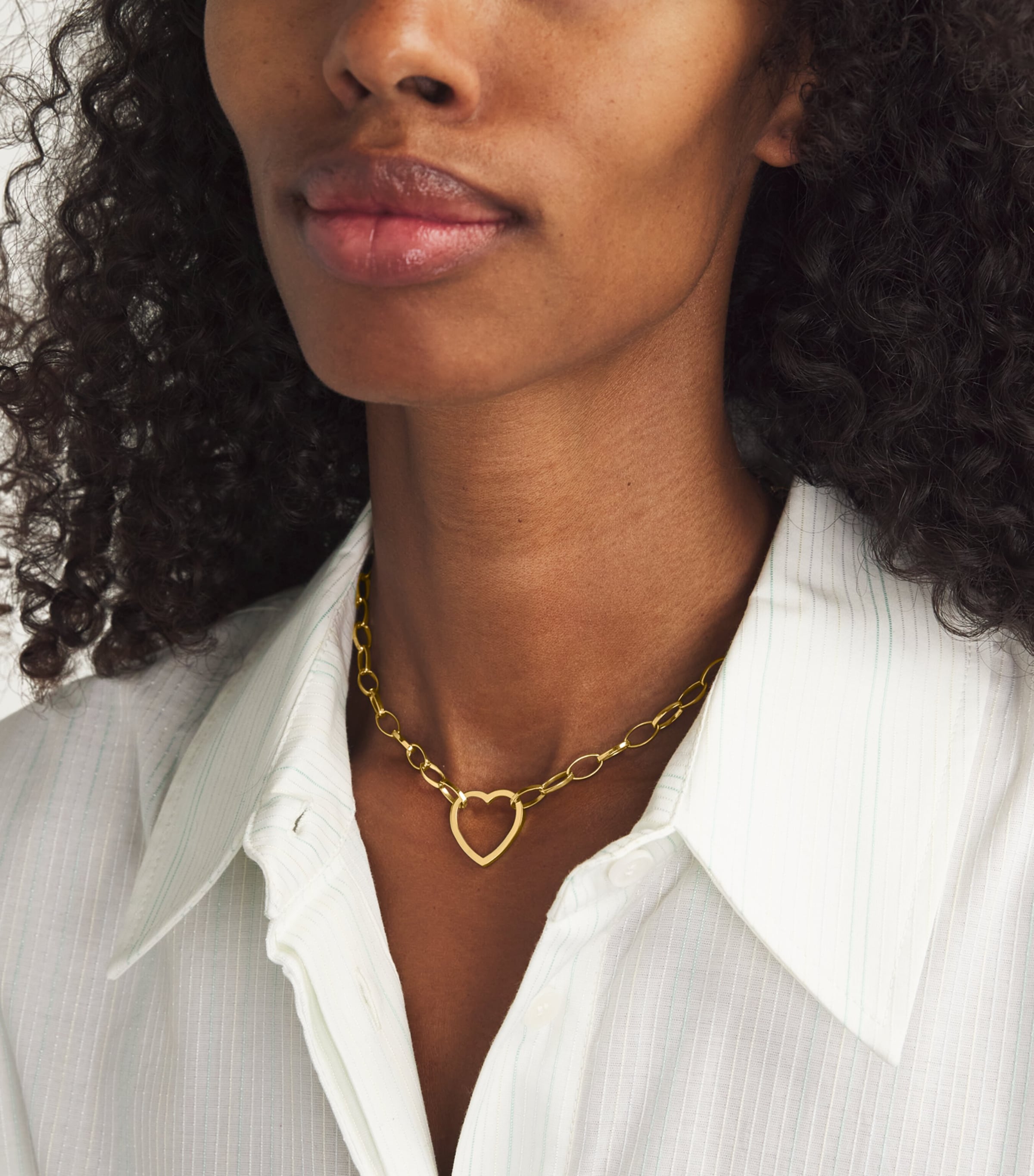 Medium Yellow Gold Edith Heart Necklace YELLOW GOLD Image 2