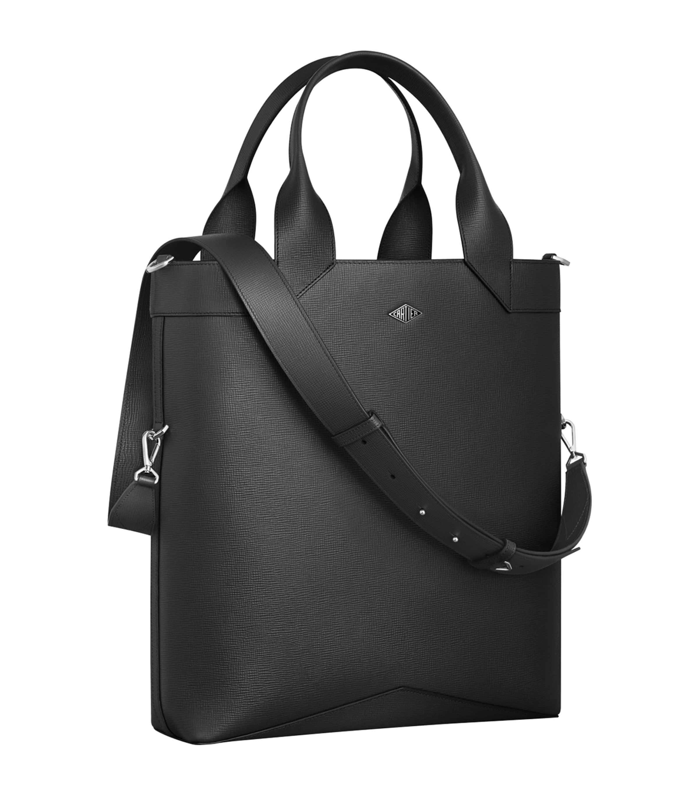 Small Leather Losange Tote Bag BLACK Image 1