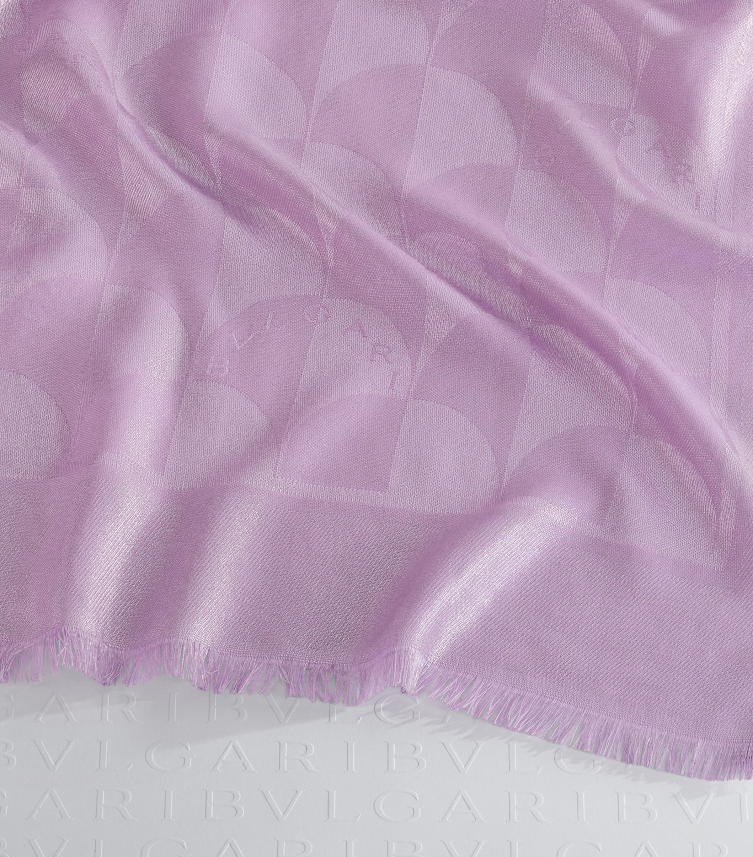 Bvlgari Silk-Wool Maxi Calla Scarf Fuchsia Image 3